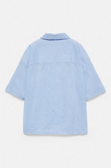 Striped short sleeve shirt — Blue 6
