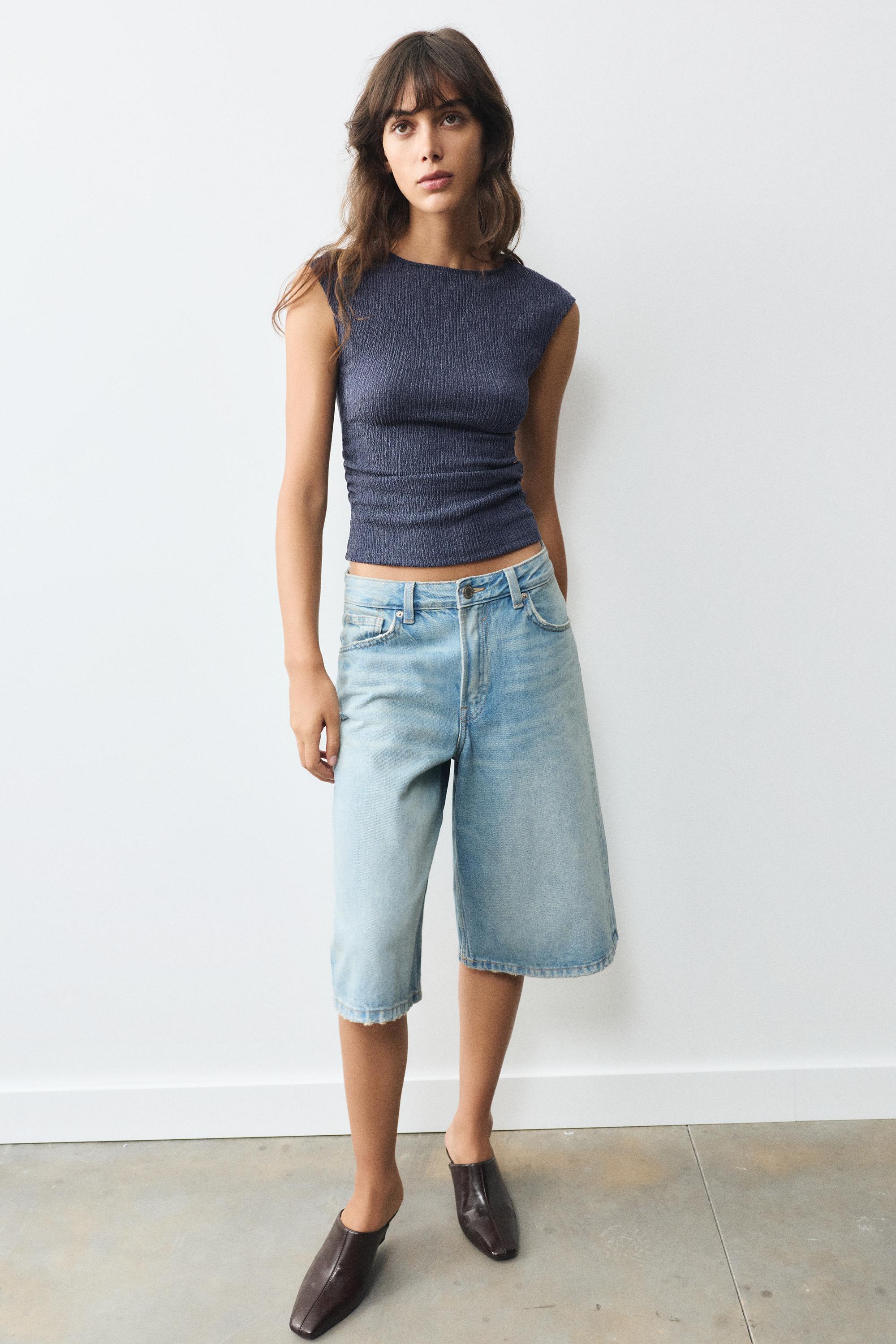 Crepe top — Navy