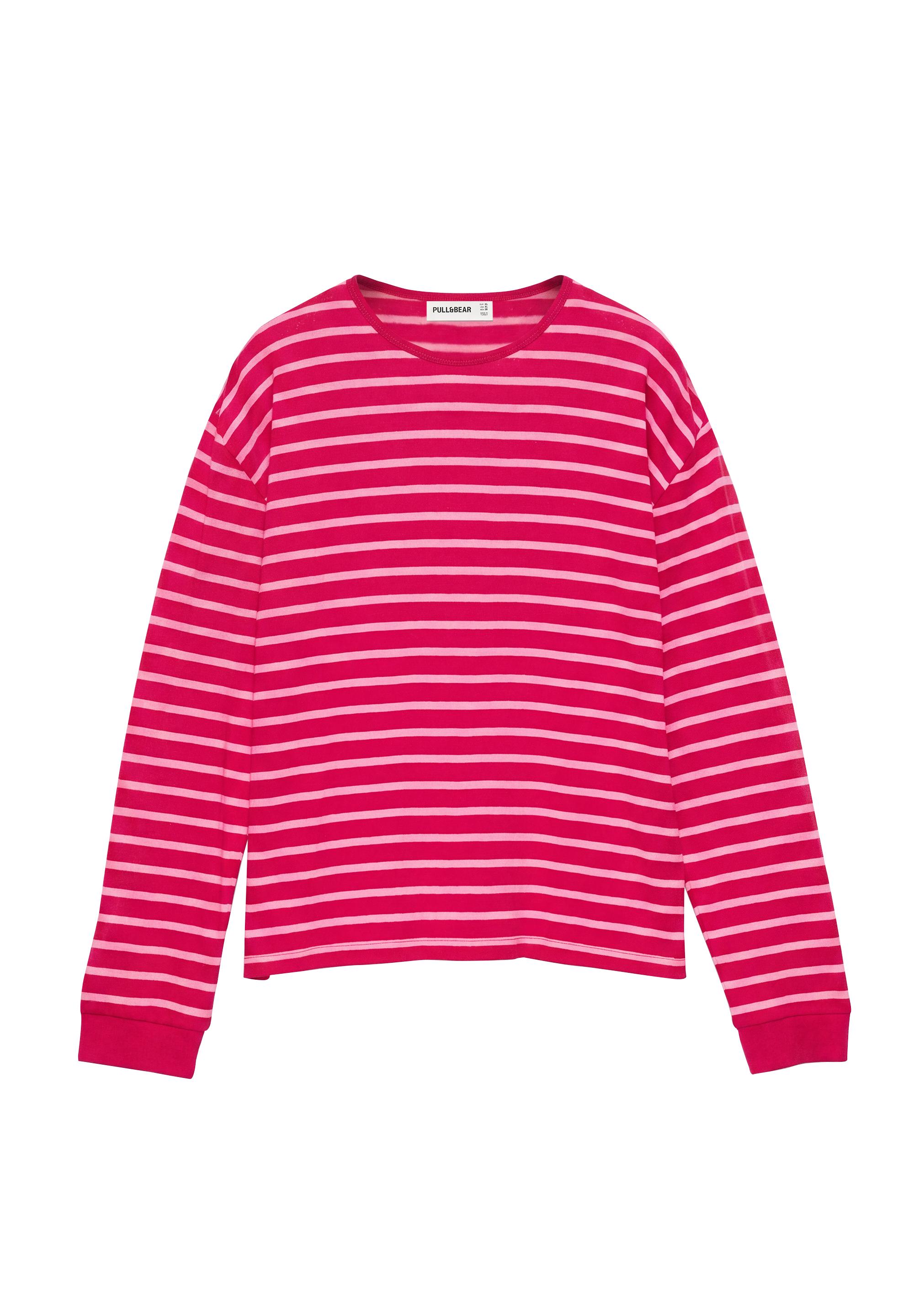 Oversize long sleeve striped T-shirt — Striped