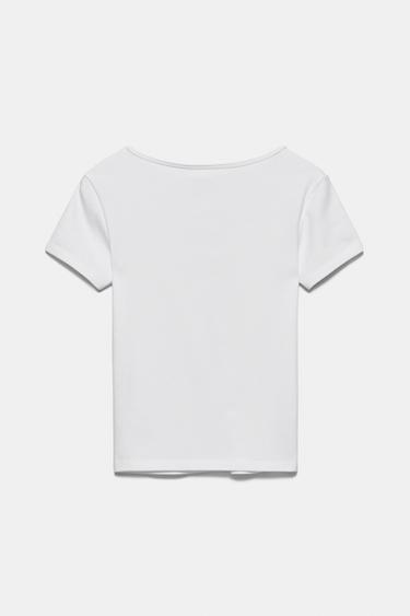 V-neck T-shirt — White 6