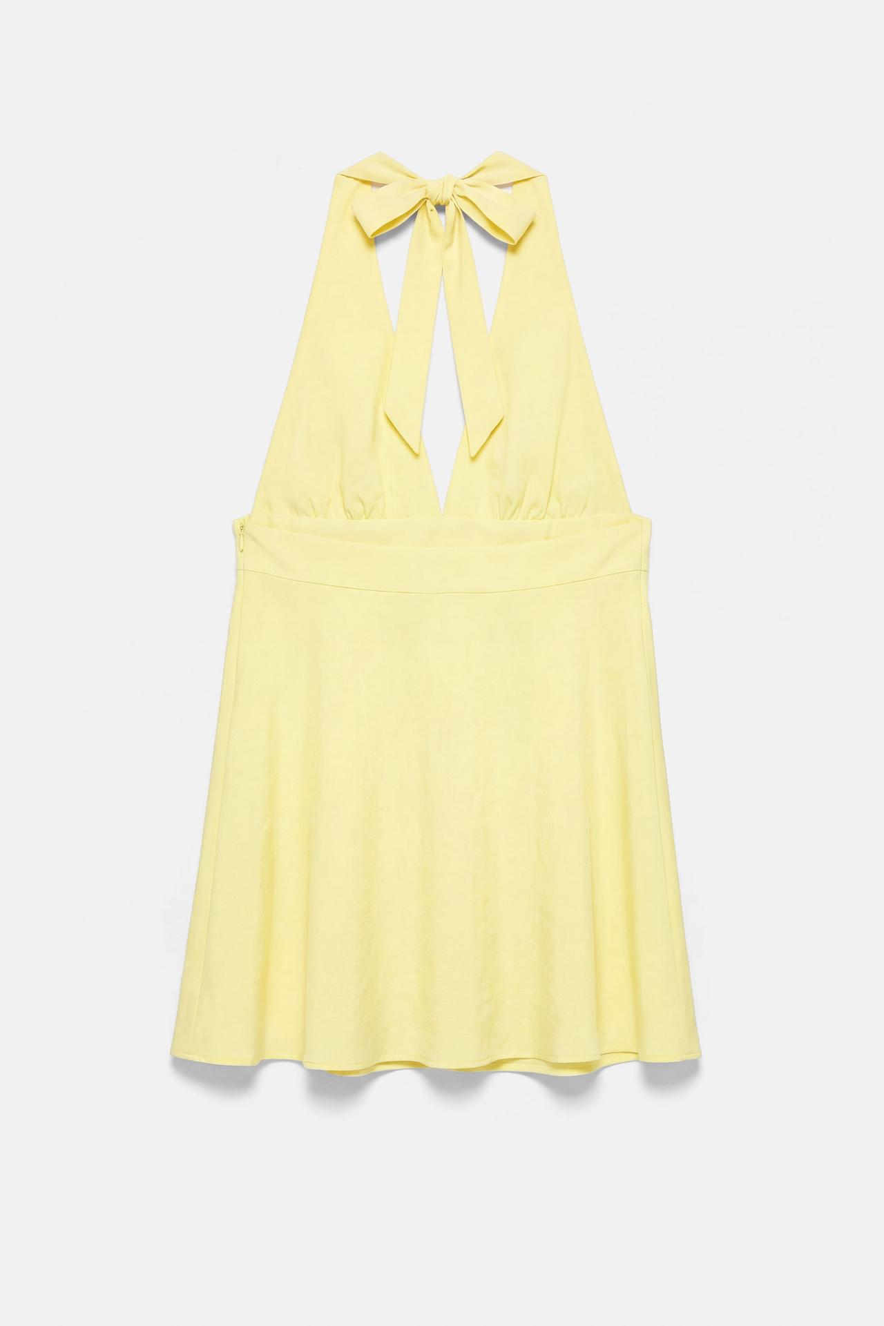 Short halter dress — Yellow