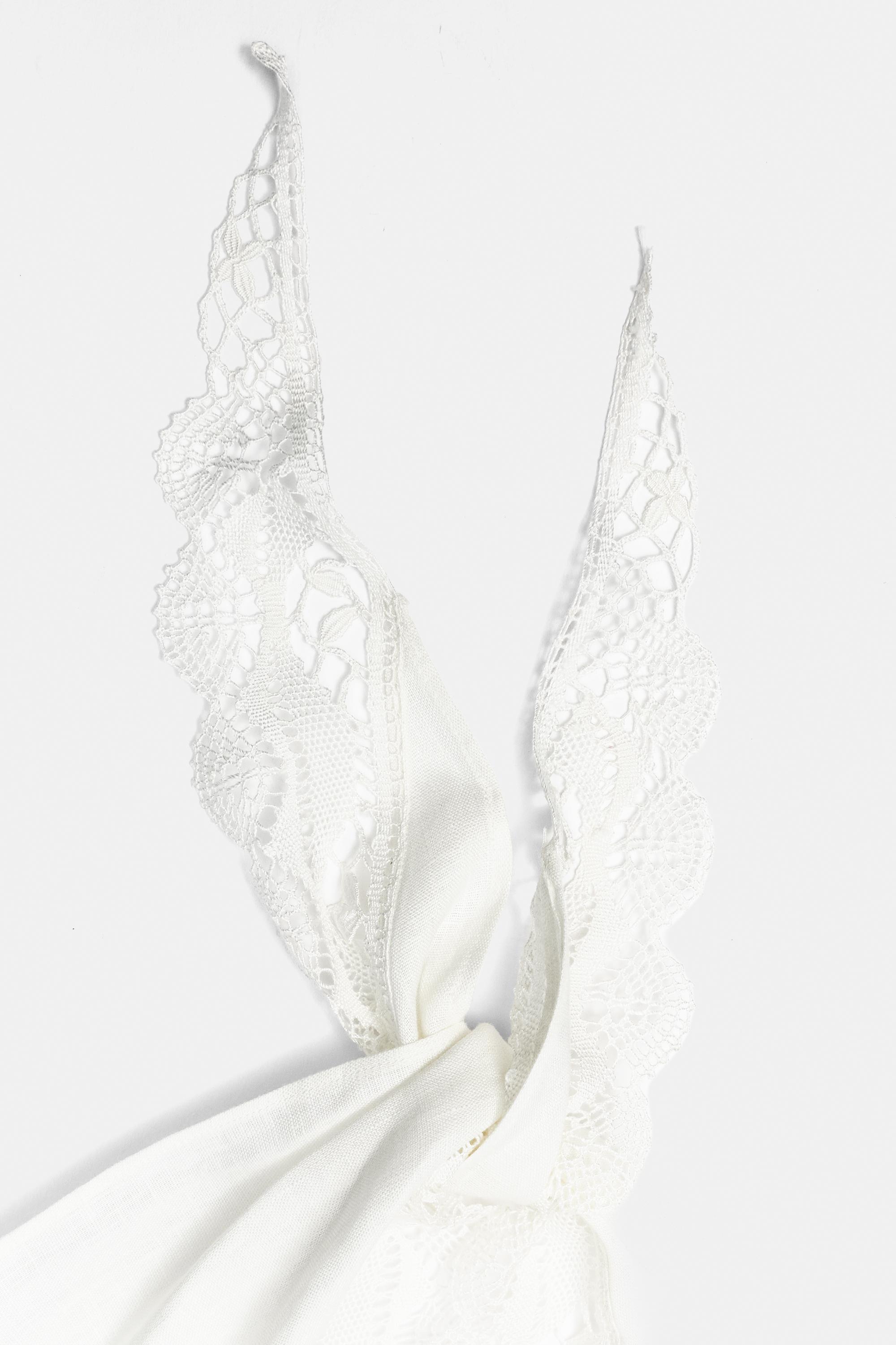 Encaixe de Camariñas x Pull&Bear 100% linen bandana — Off white