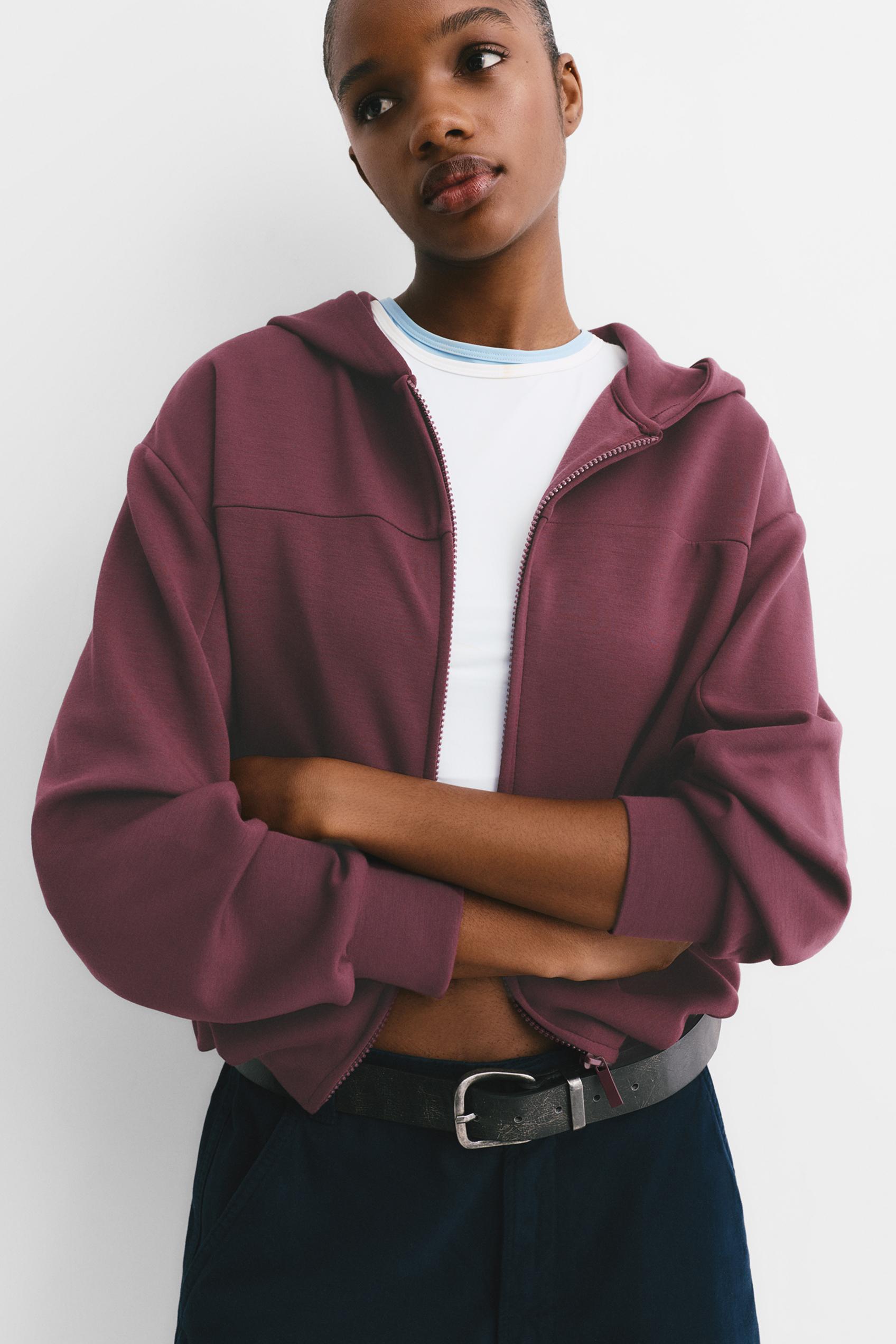 Soft touch hooded sweatshirt — Eggplant