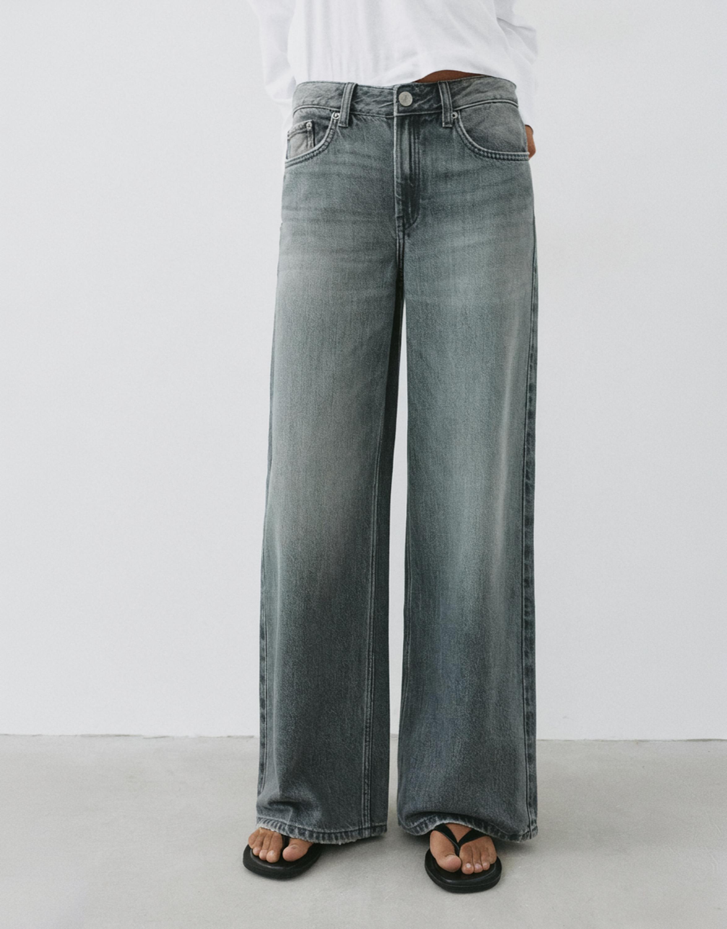 Oversize baggy jeans — Pearl grey