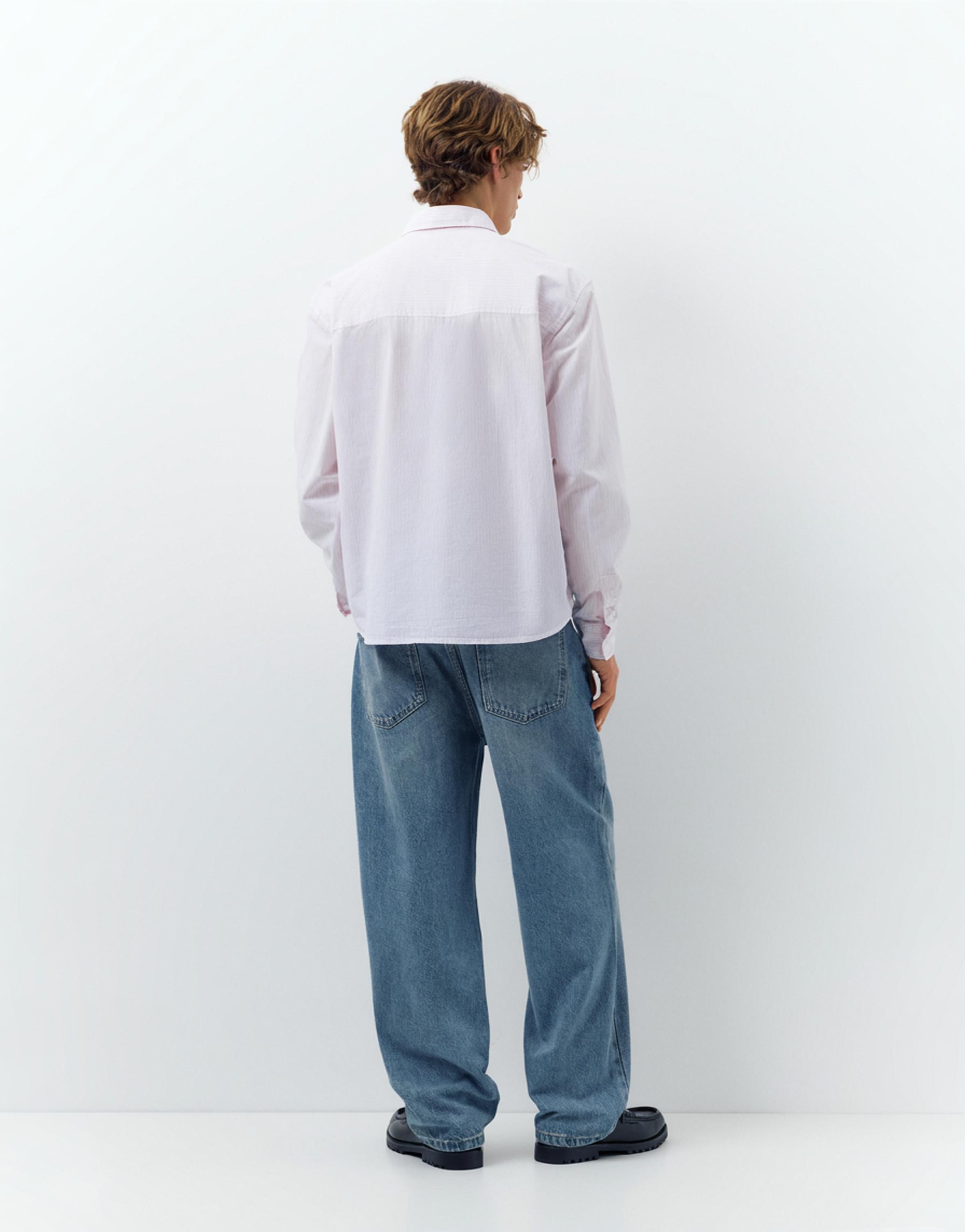 Çizgili uzun kollu gömlek - Görsel 11