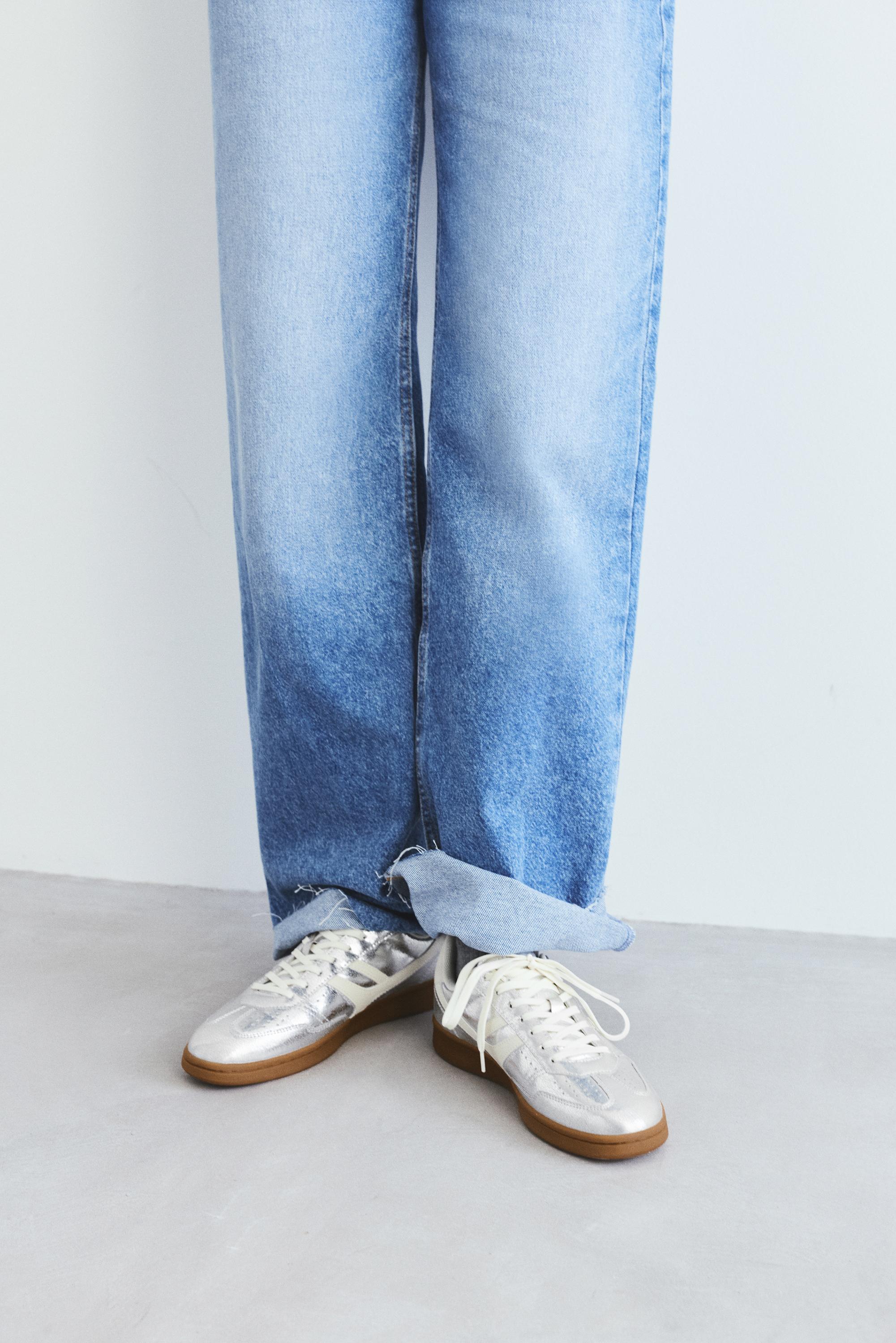 Metallic retro trainers — Silver