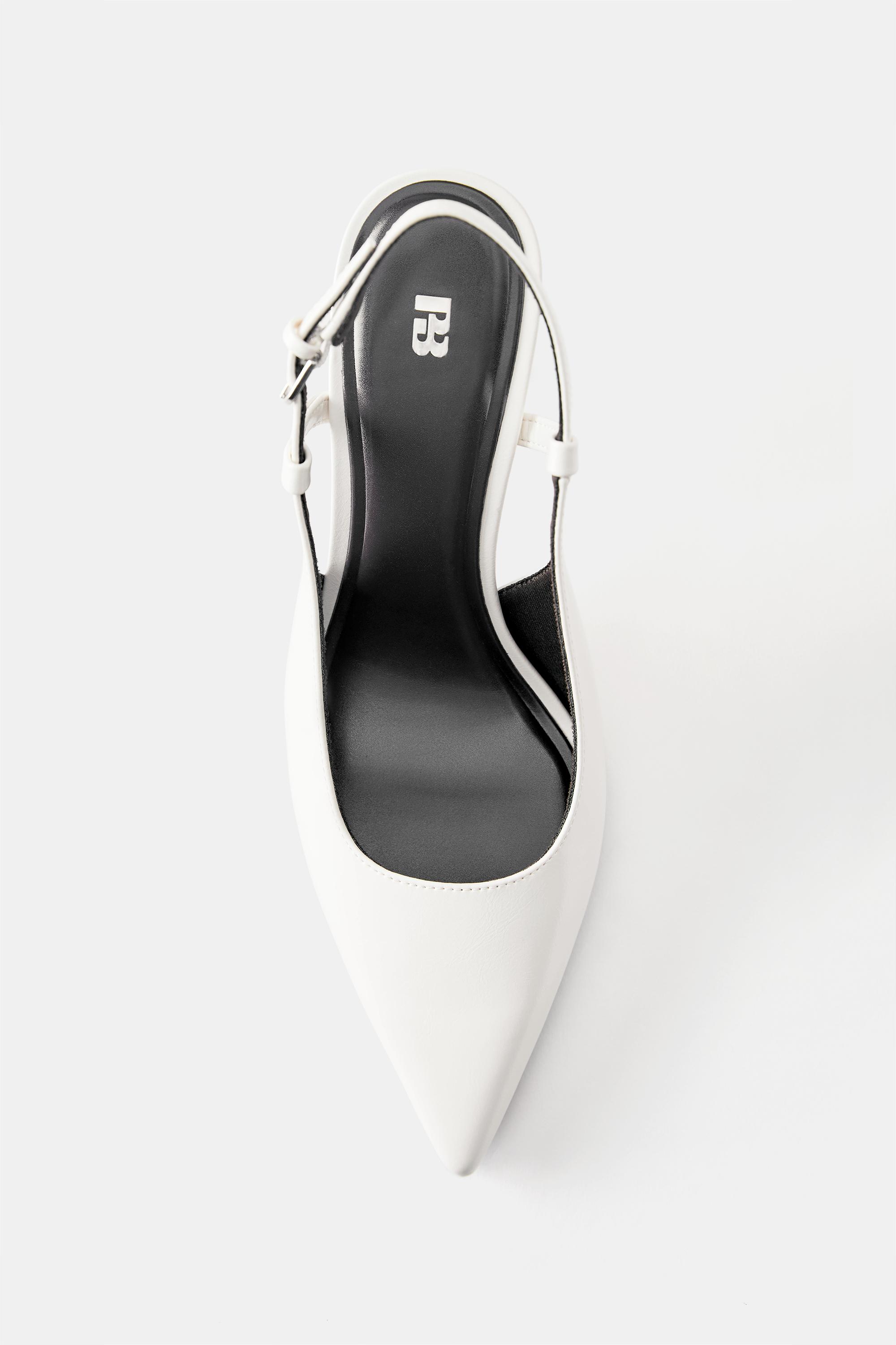 Slingback high-heel shoes — White