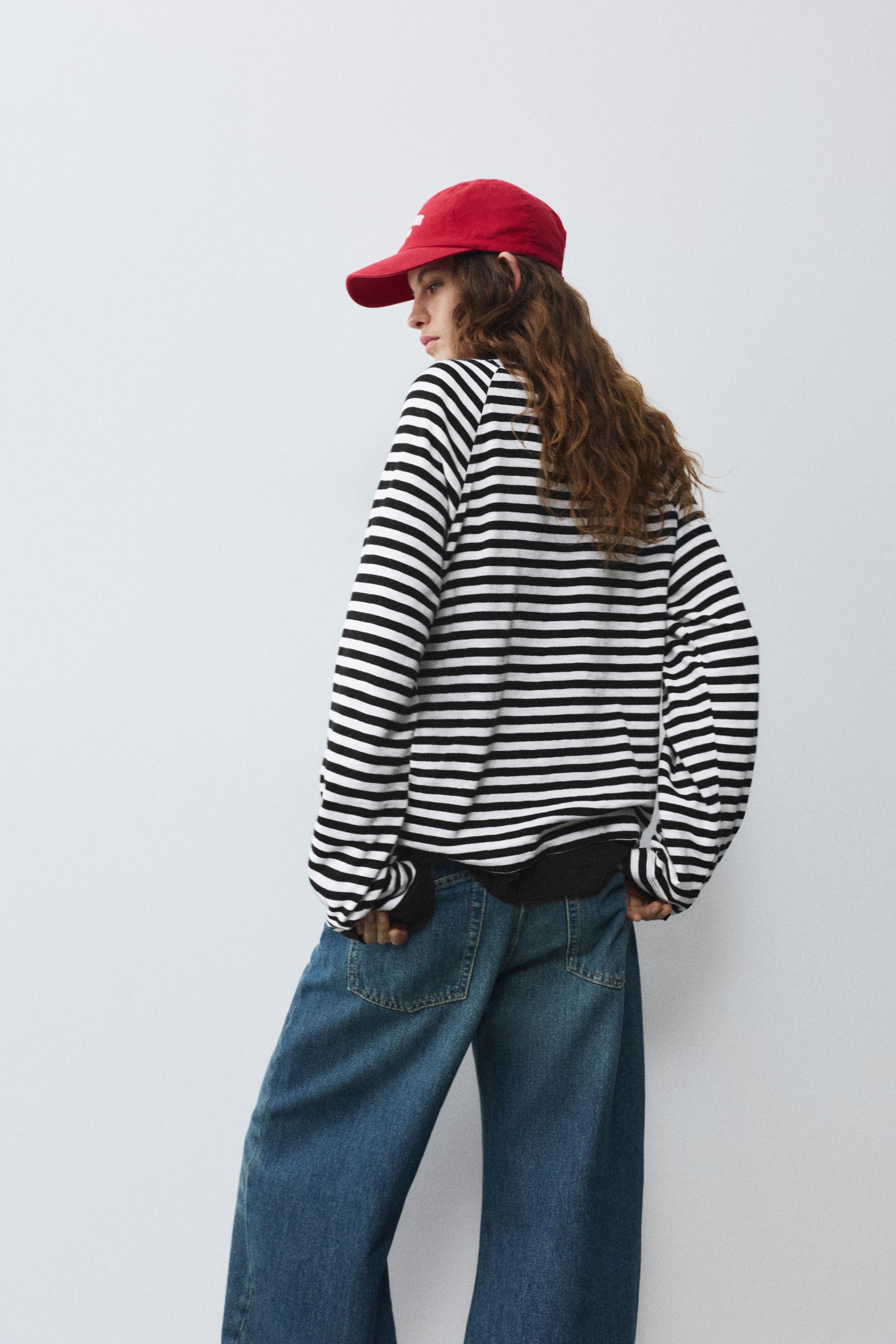 Long sleeve raglan T-shirt — Striped