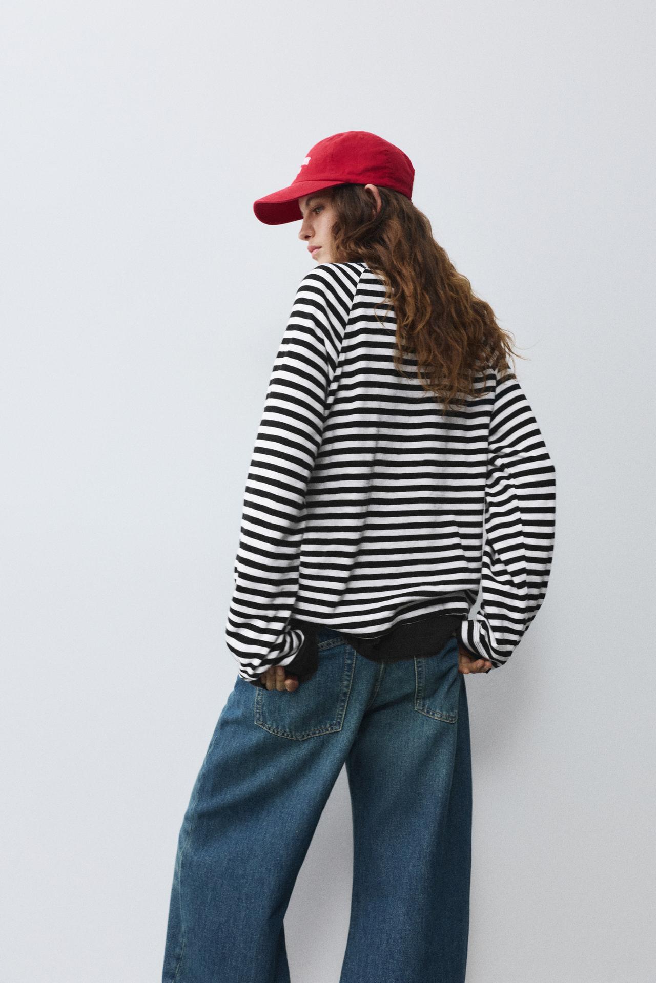 Long sleeve raglan T-shirt — Striped