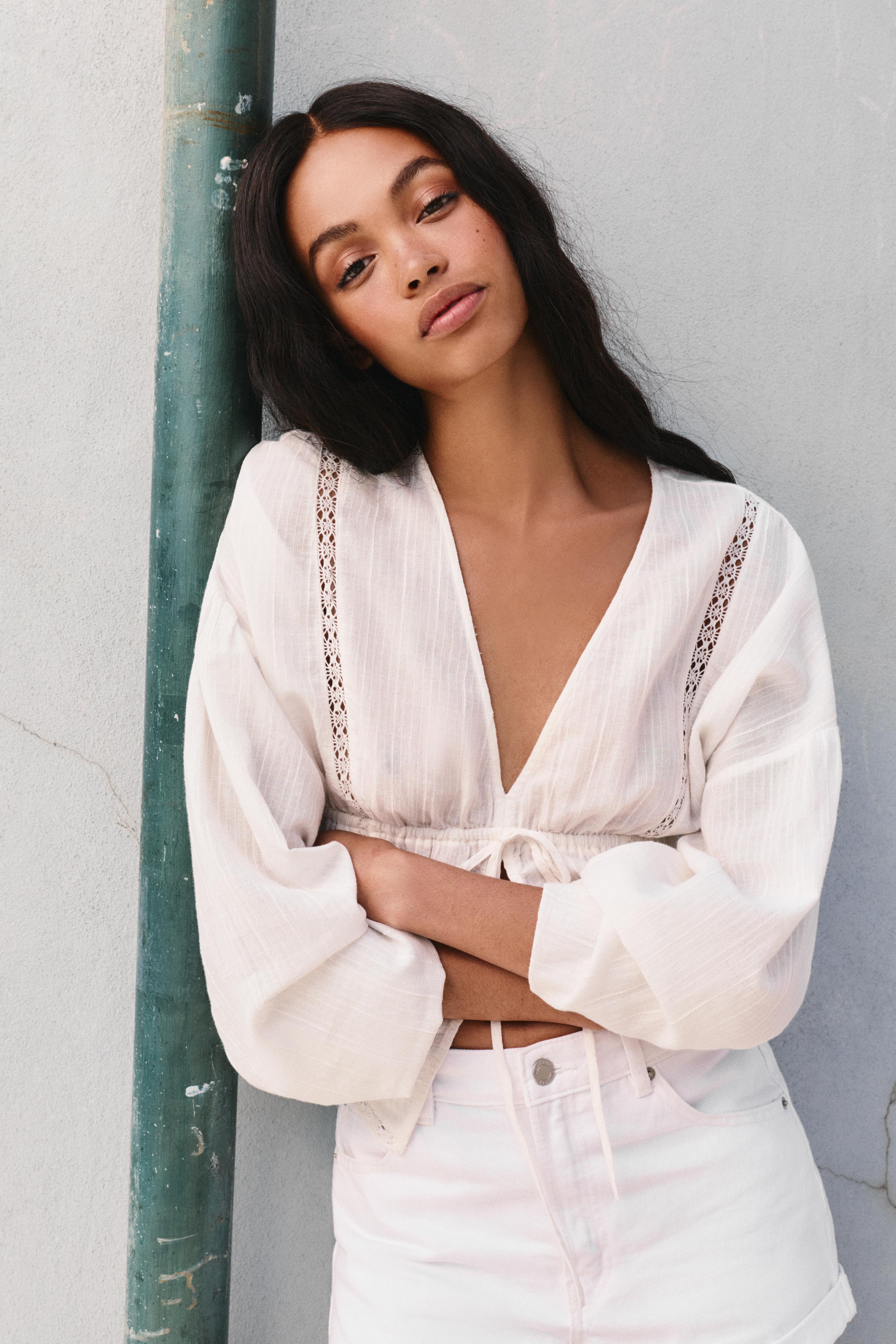 Blusa Bianca Ricamata
