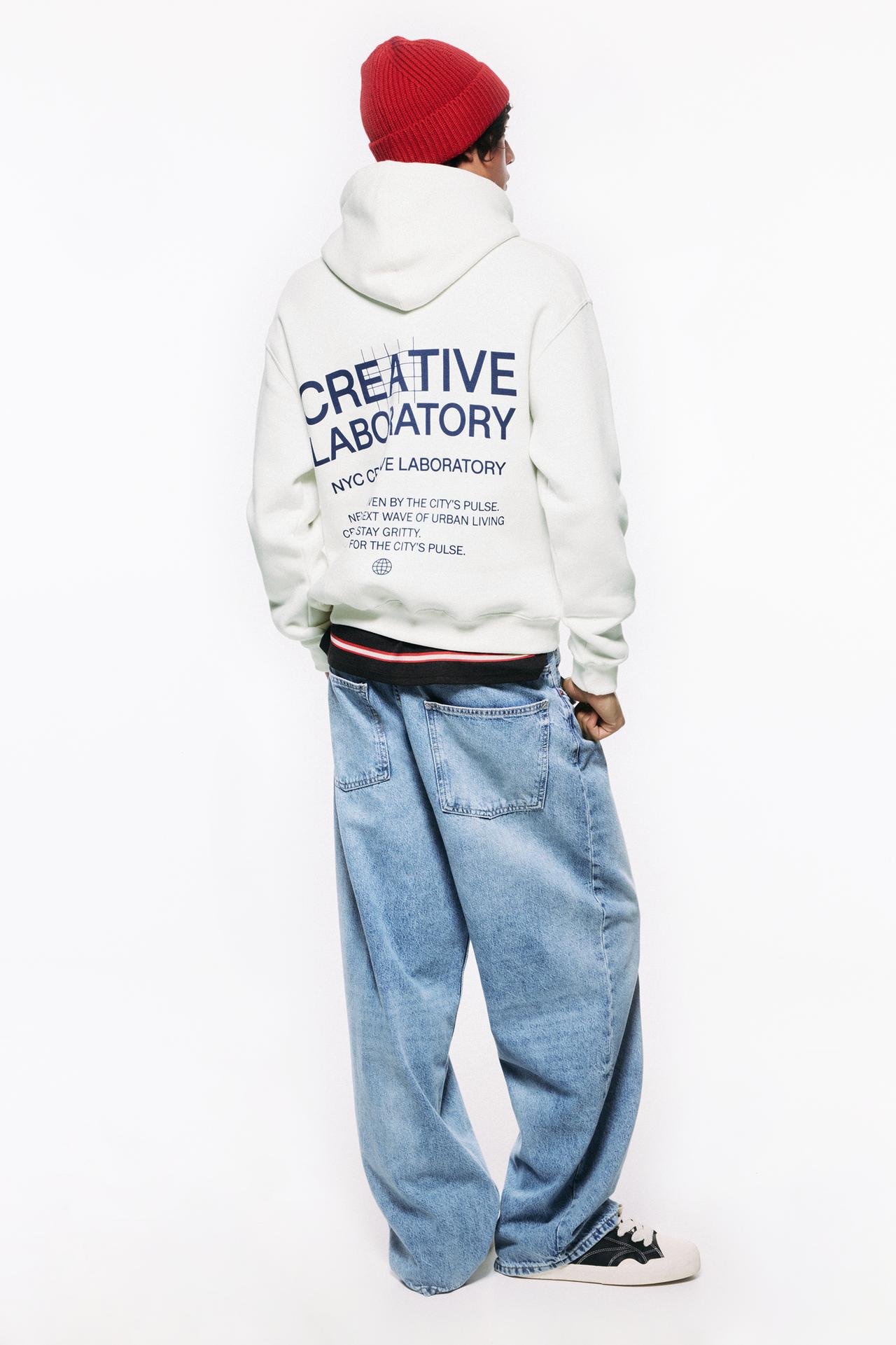 Relaxed graphic hoodie — Off white