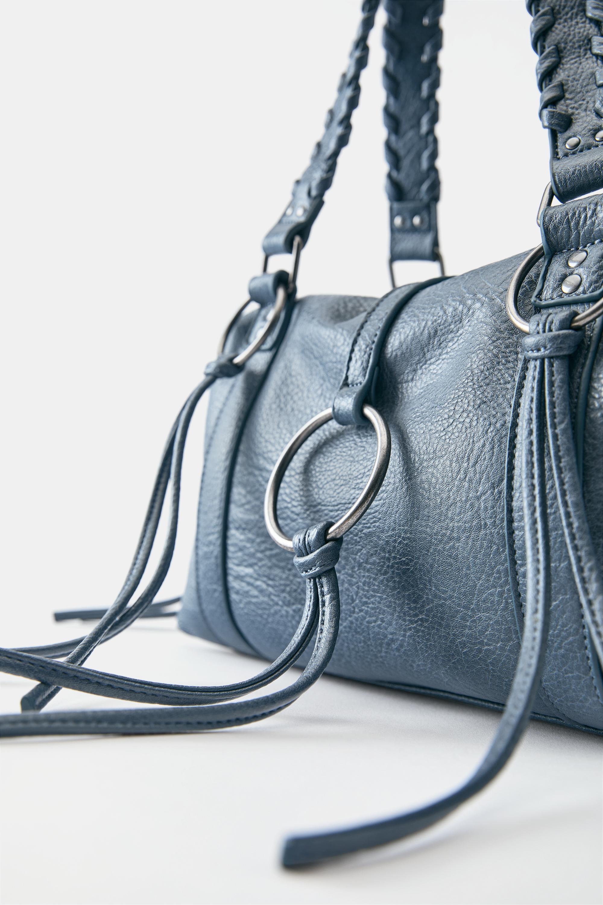 Ring detail shoulder bag — Blue