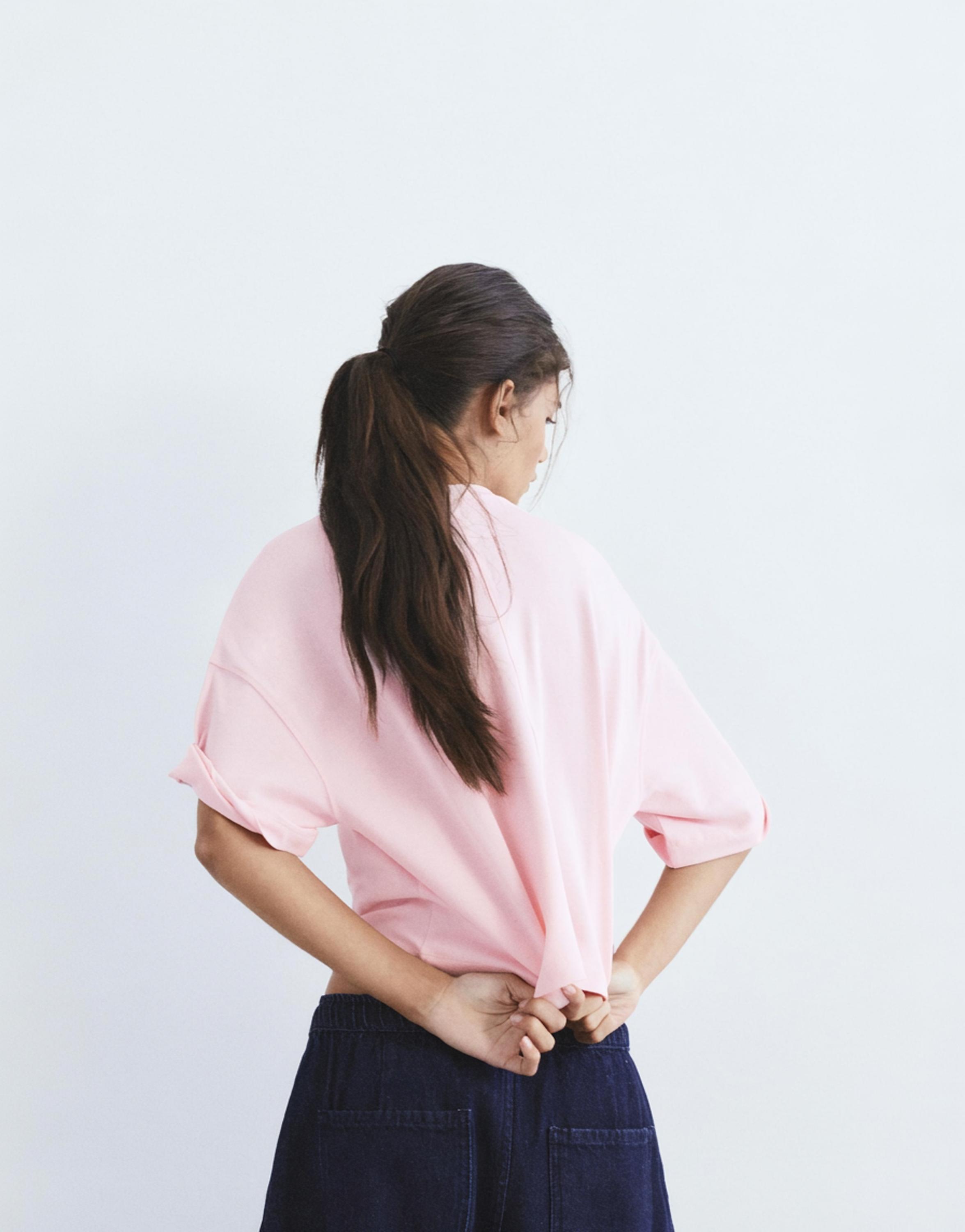 Kısa kollu kutu kesim t-shirt - Görsel 25