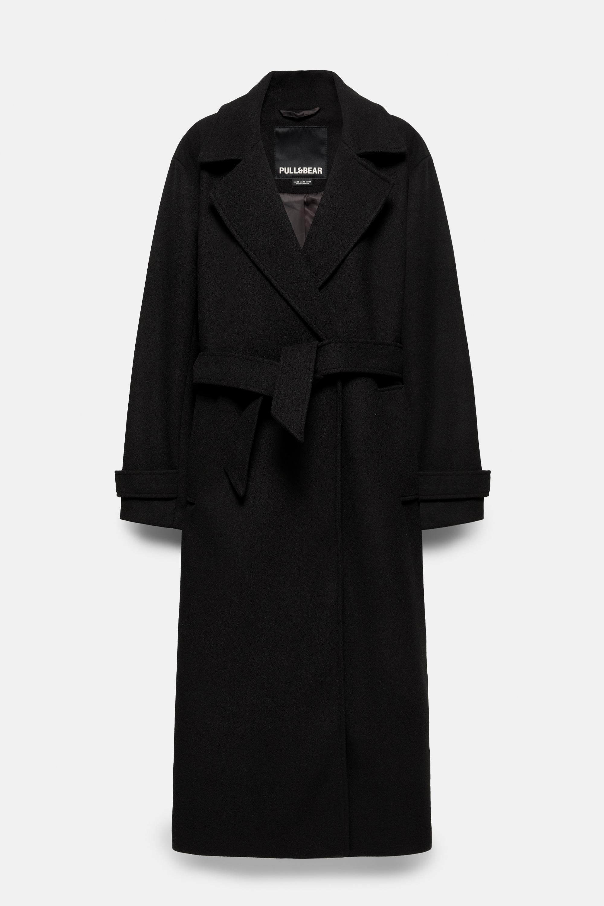 Long belted coat — Black