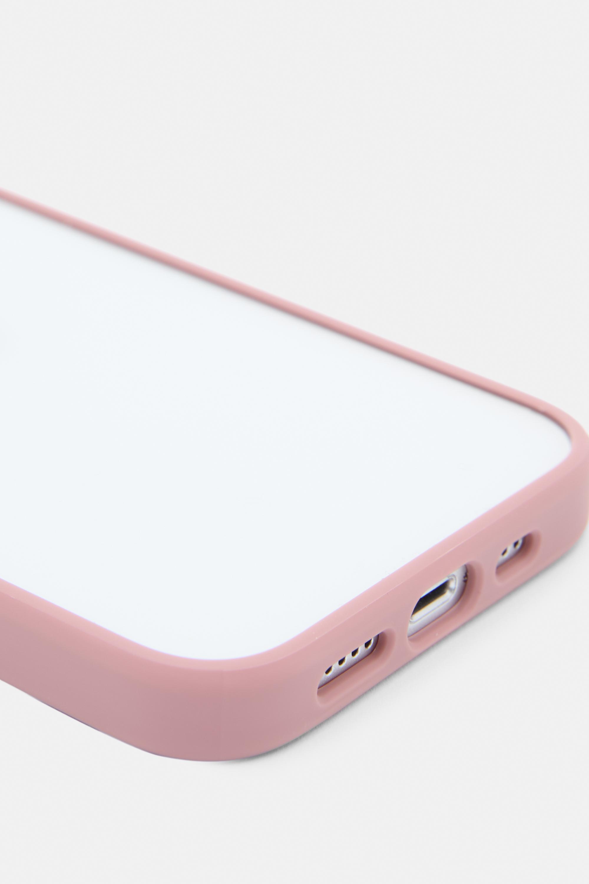 iPhone case with contrast border — Off pink