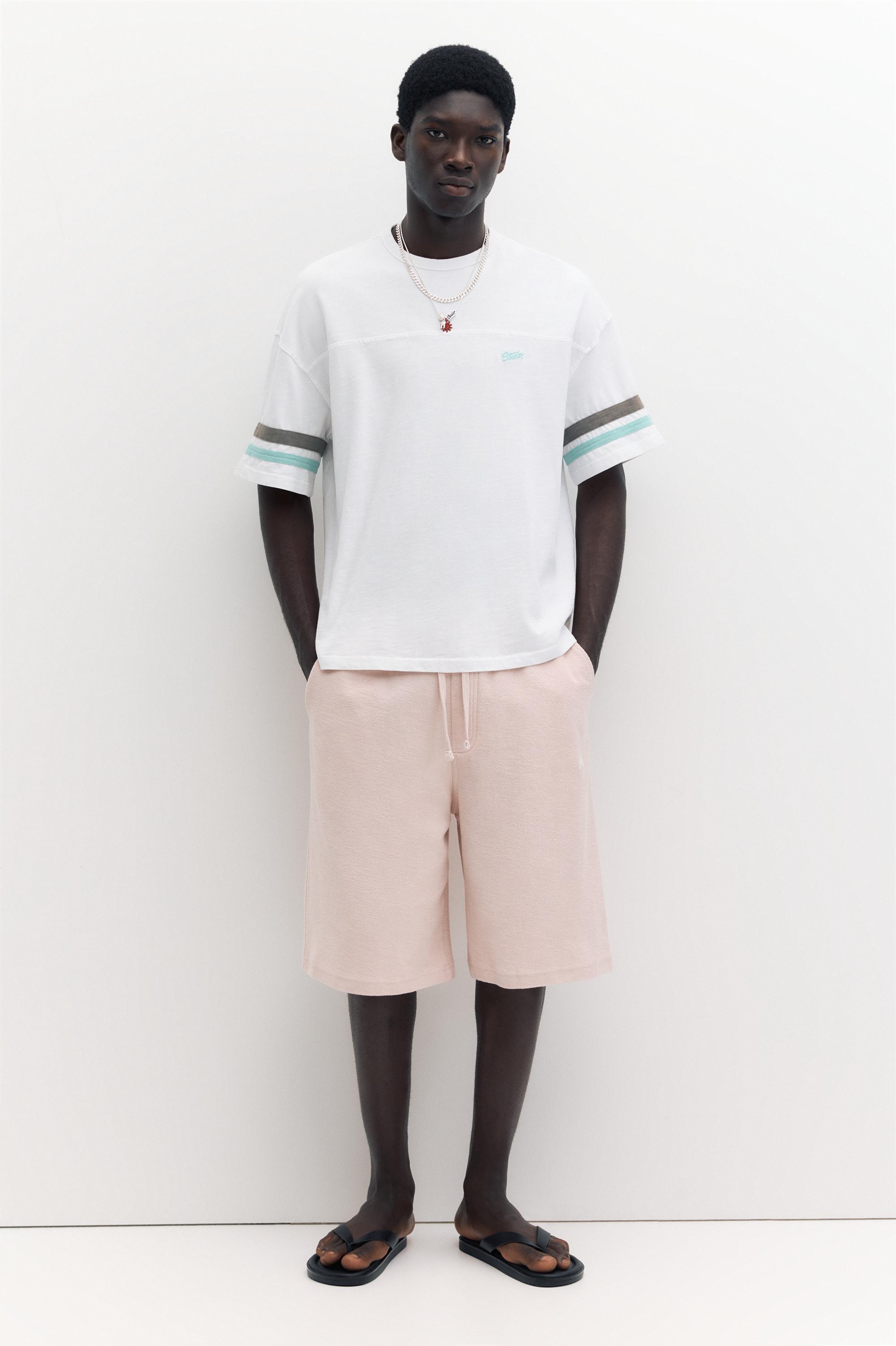 STWD striped T-shirt — Pearl grey