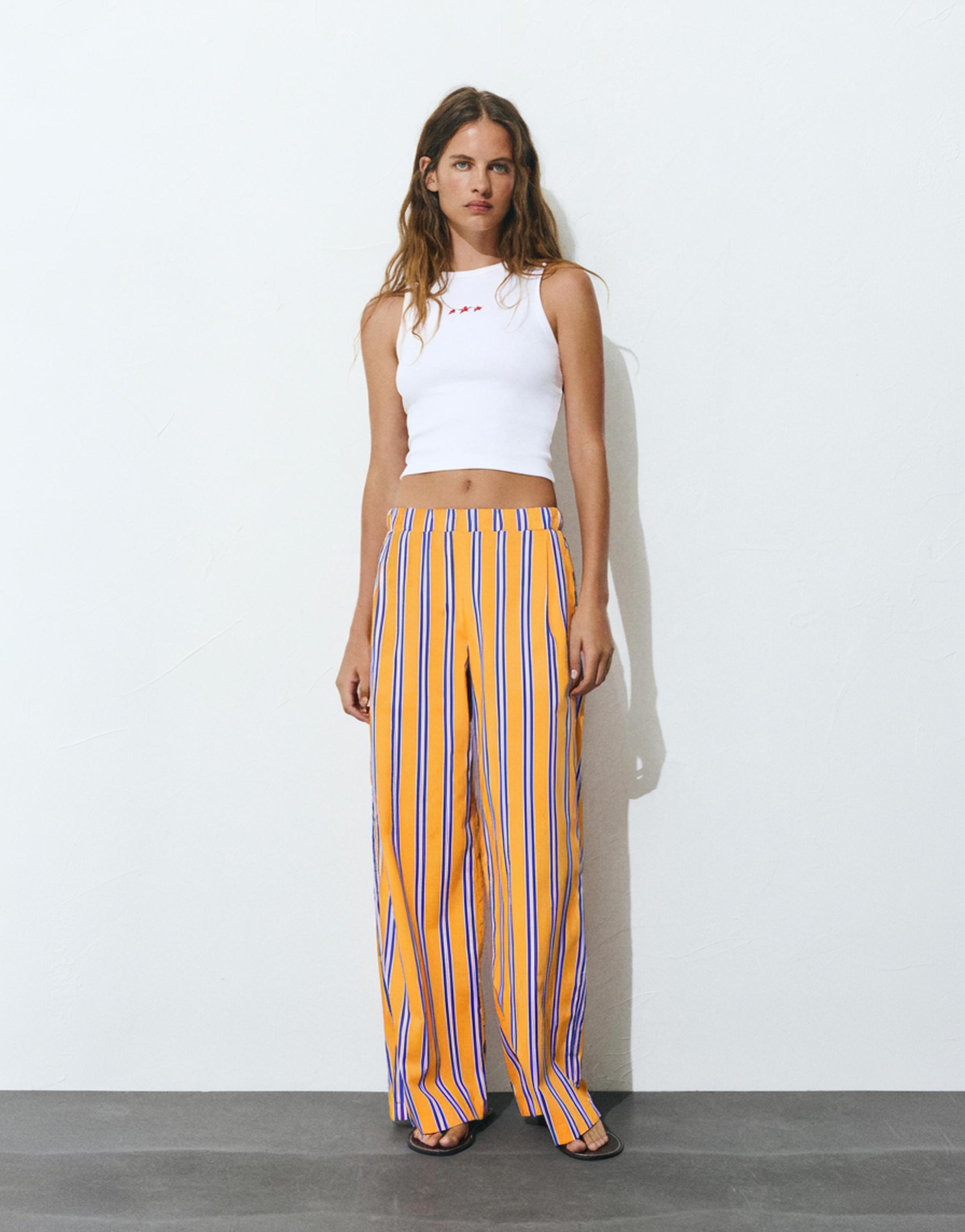 Çizgili pijama pantolon - Görsel 13