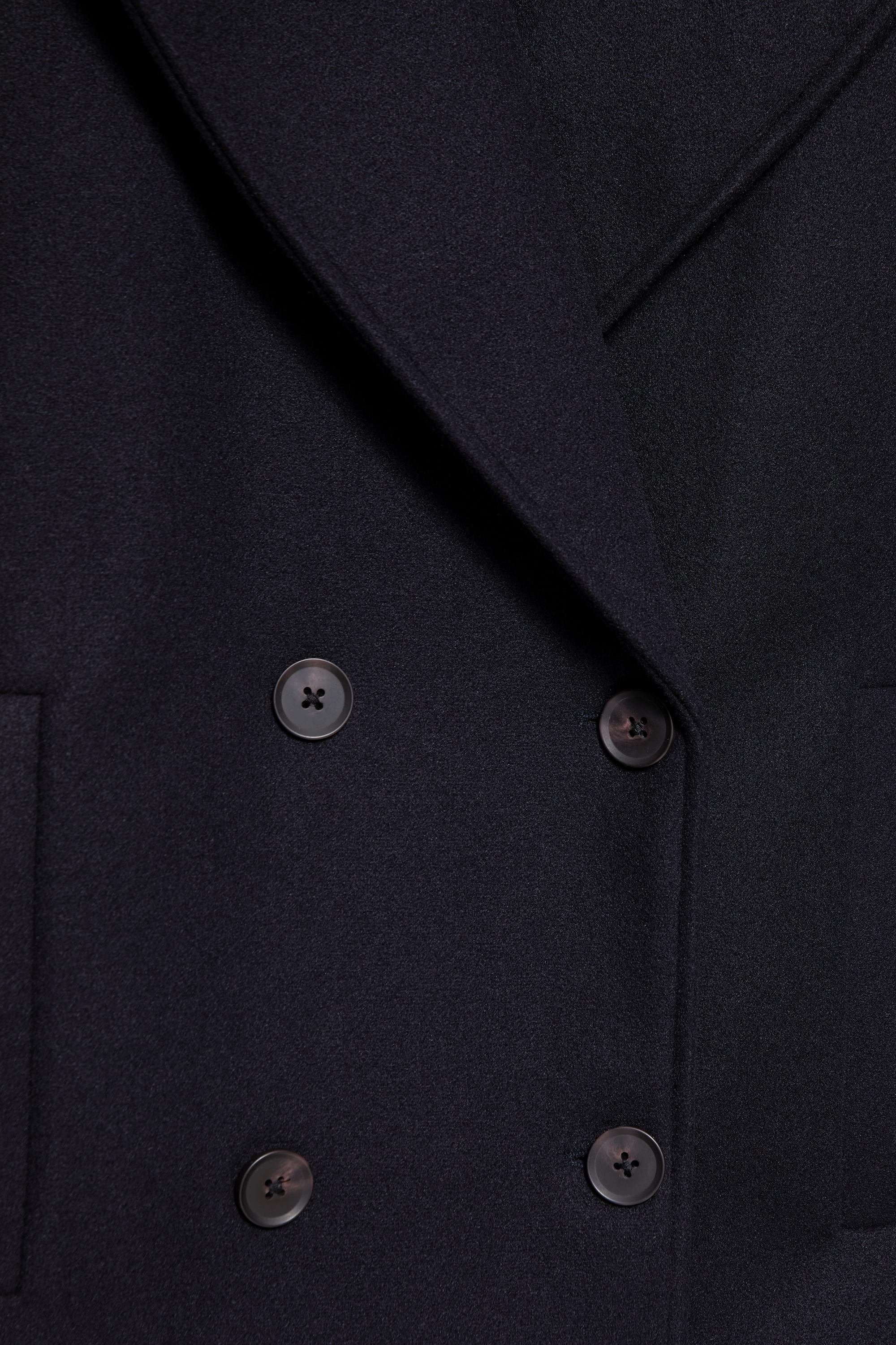 Short felt texture coat — Navy