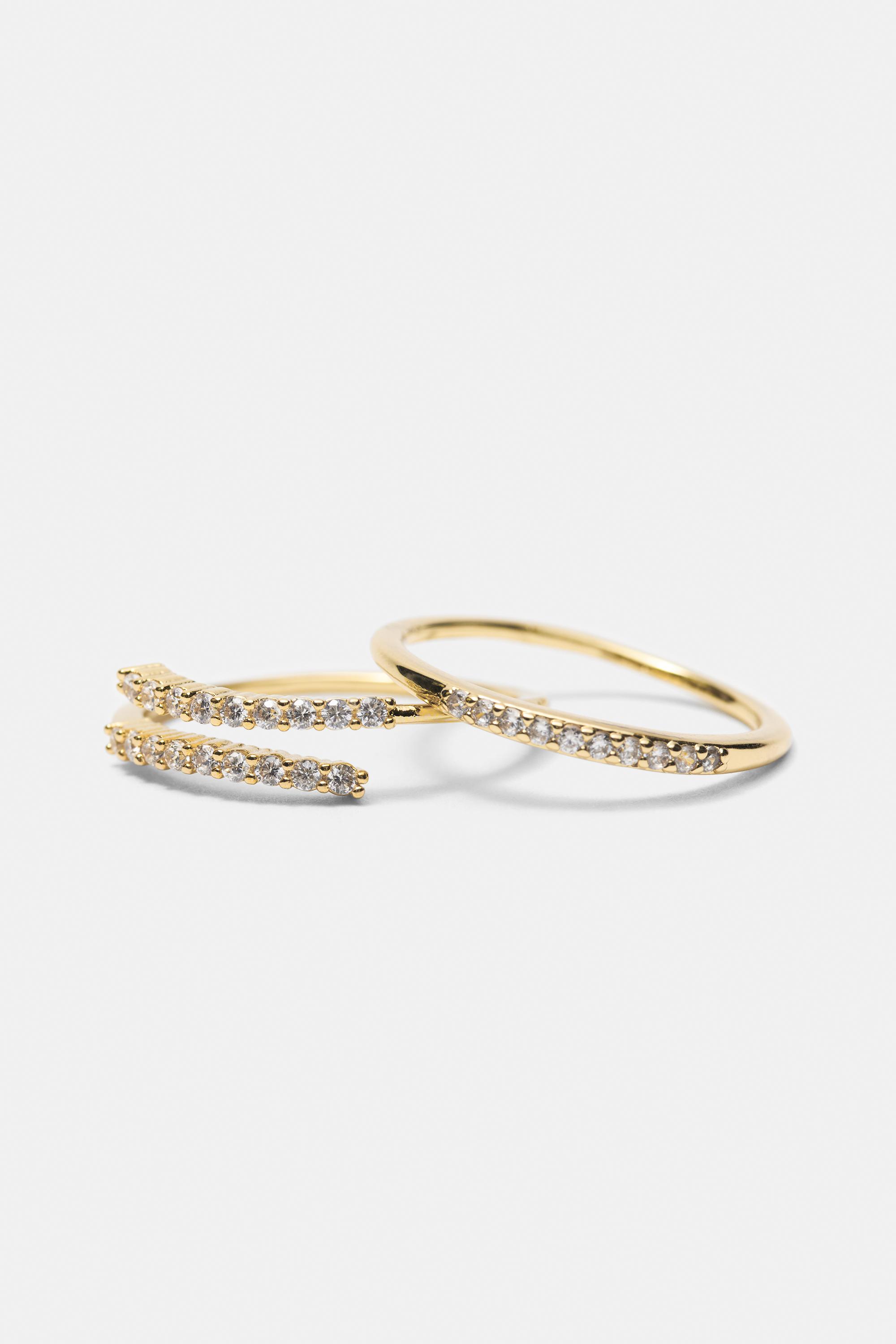 Pack of 5 shimmery rings — Gold