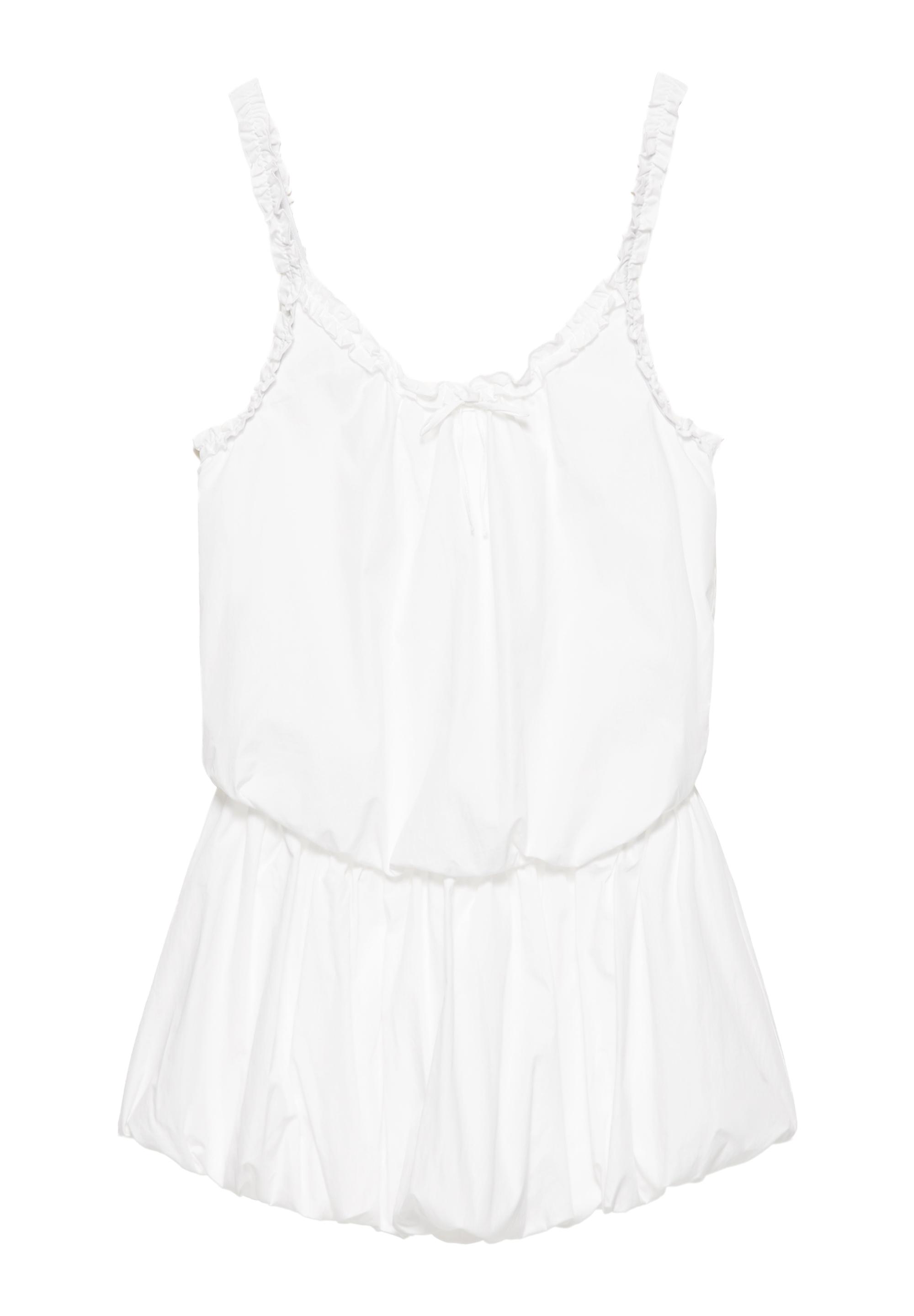 Kısa balon beyaz elbise - Görsel 4