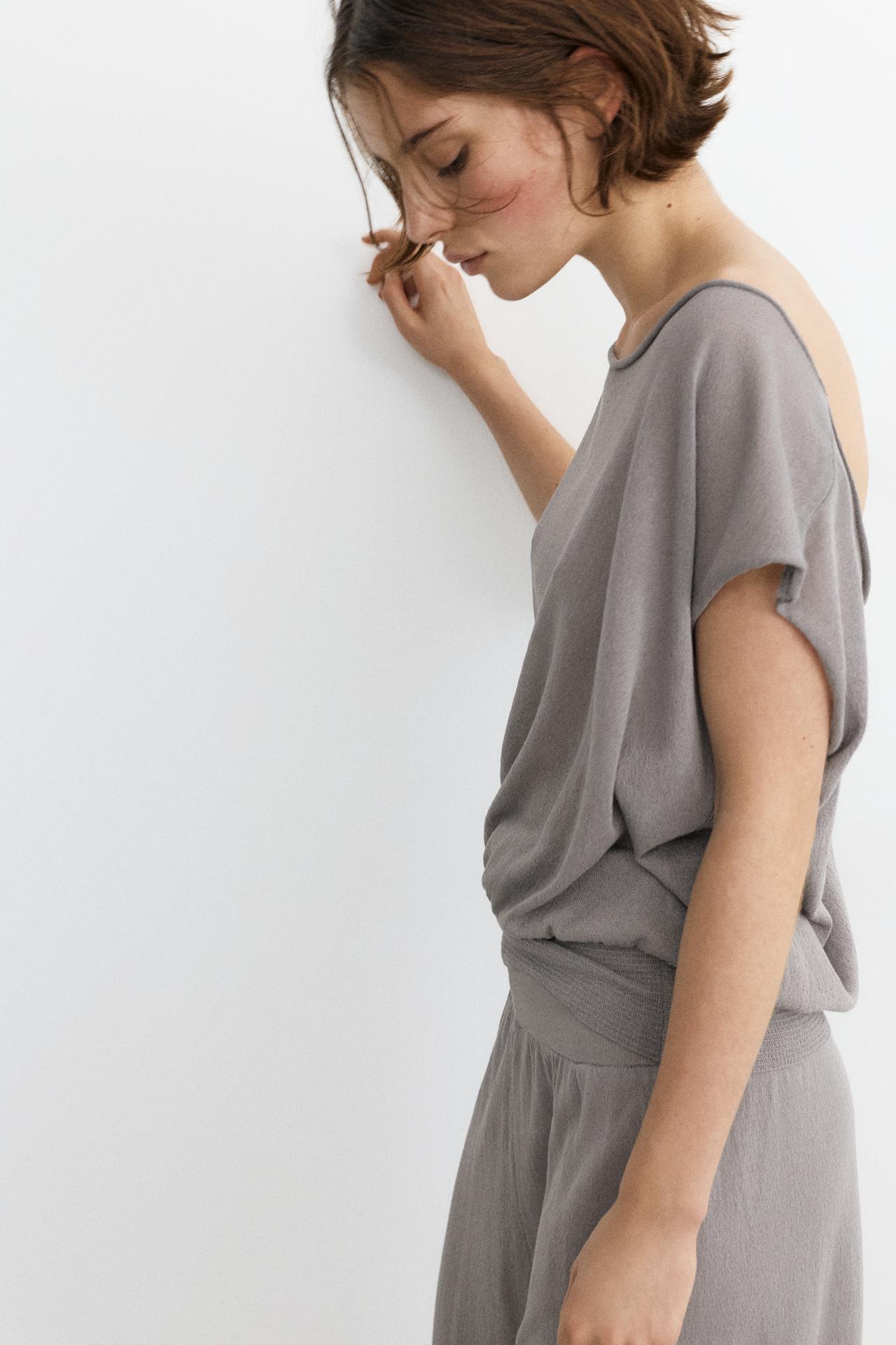 Elastic waist top — Steel