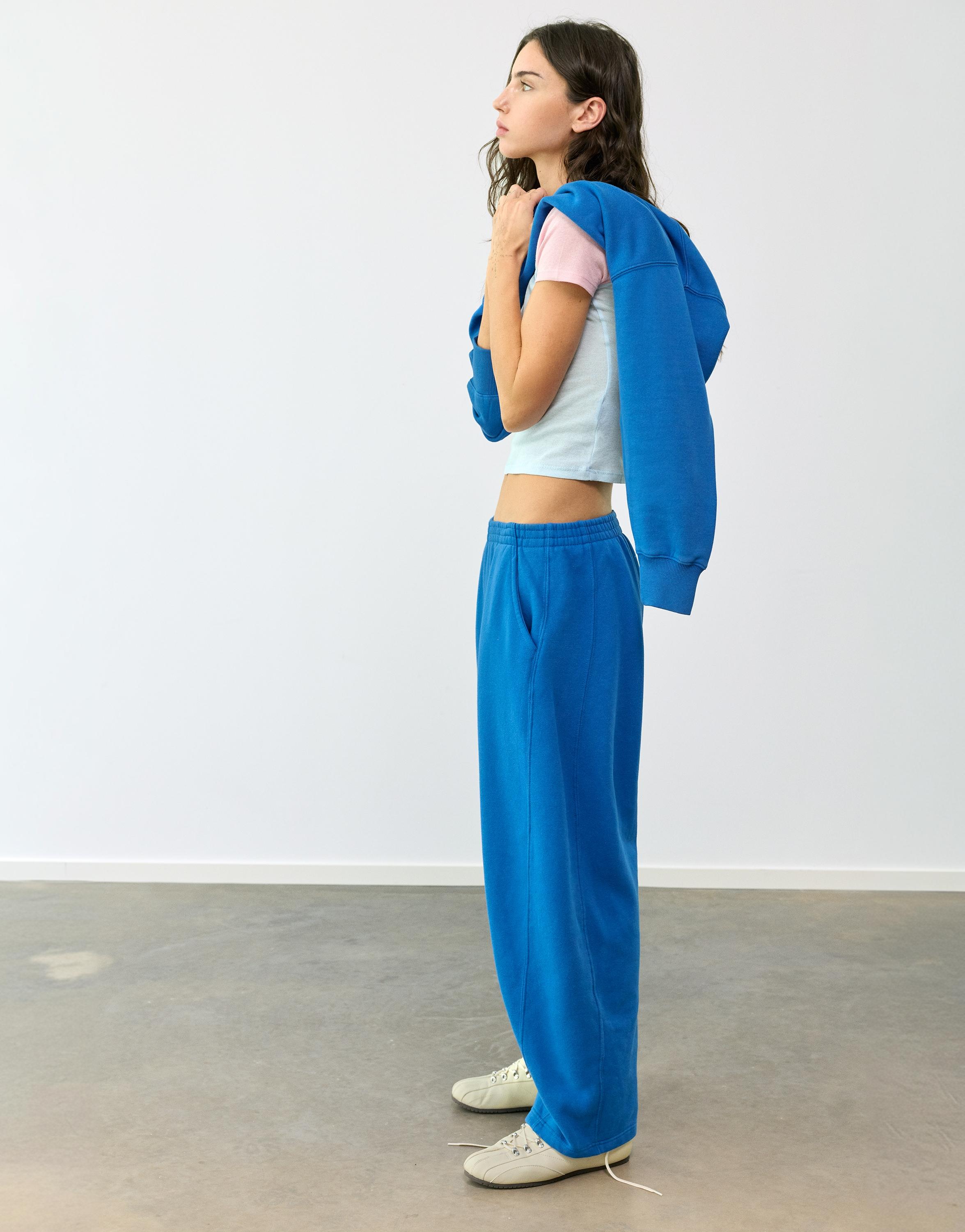 Barrel-leg joggers — Deep blue