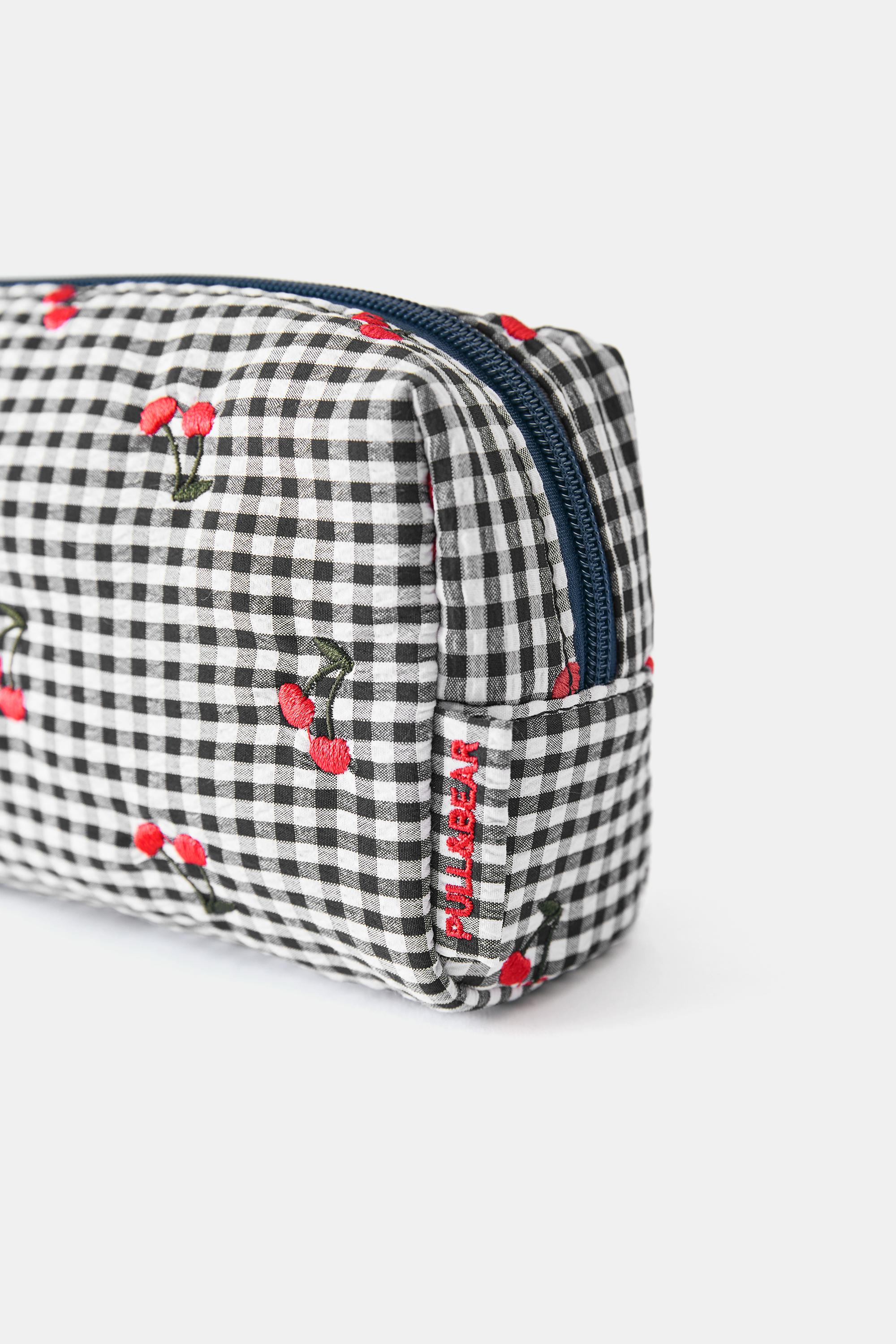 Gingham fruit wash bag — Blue