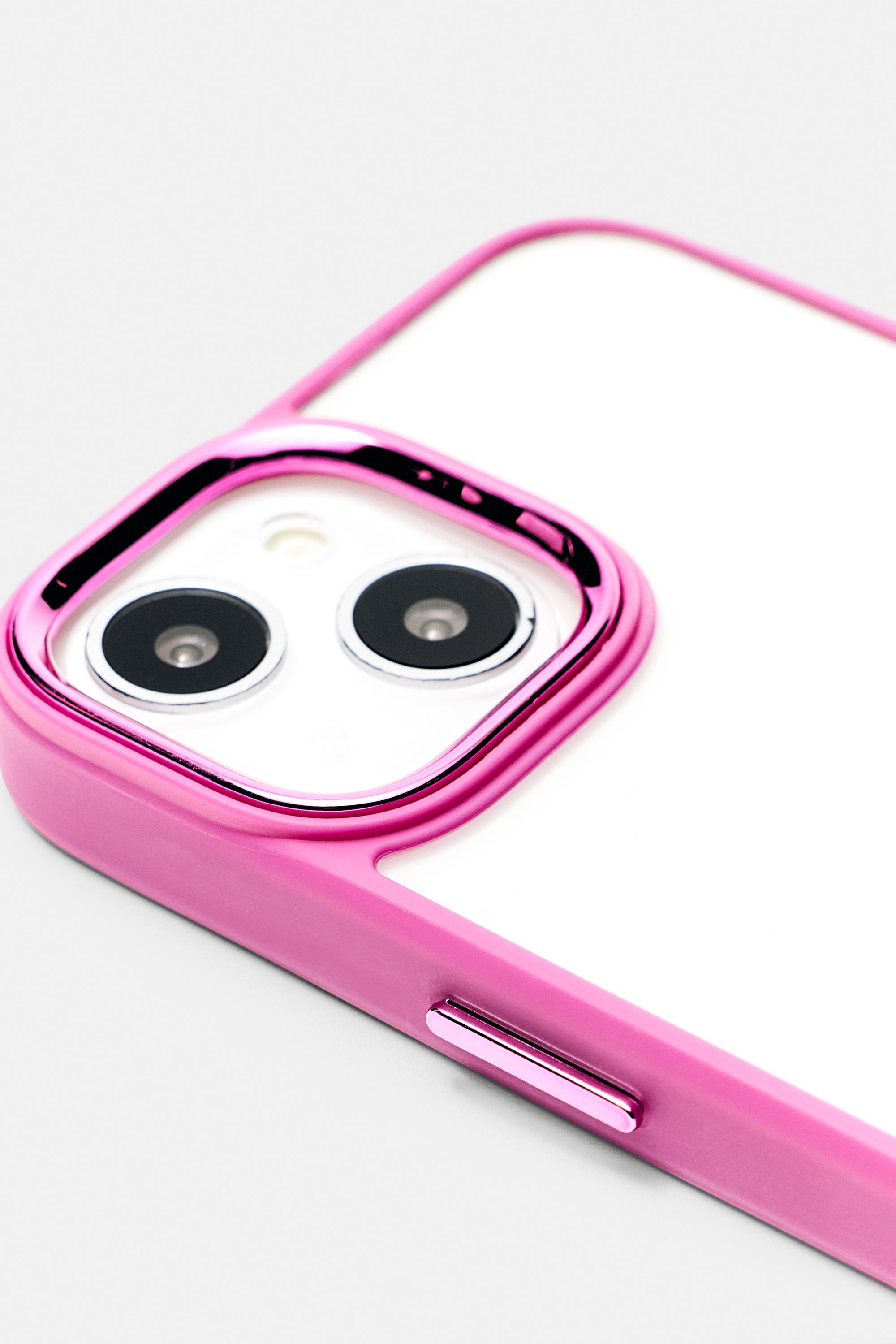 iPhone case with contrast border — Fuchsia
