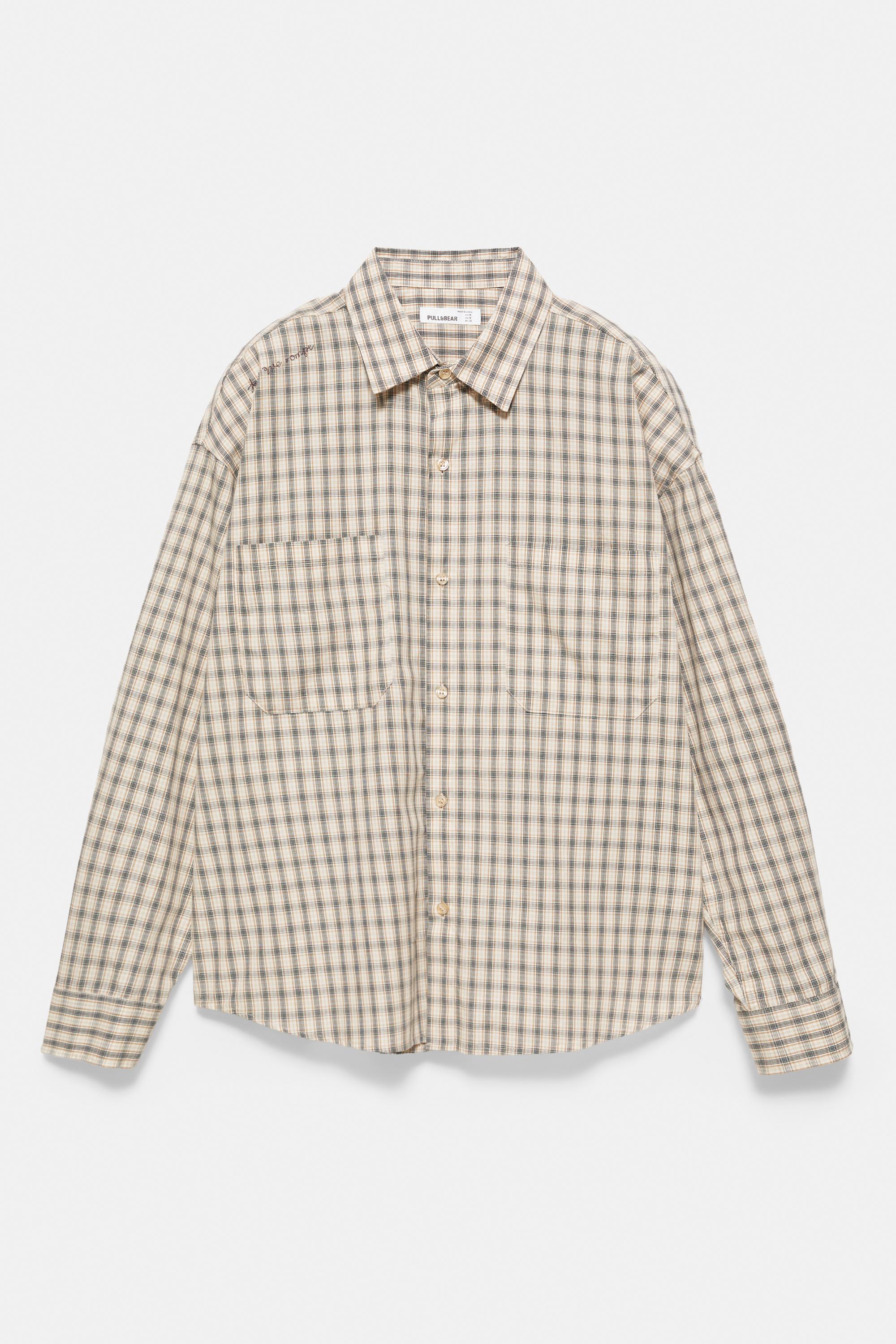 Long sleeve check shirt — Vanilla