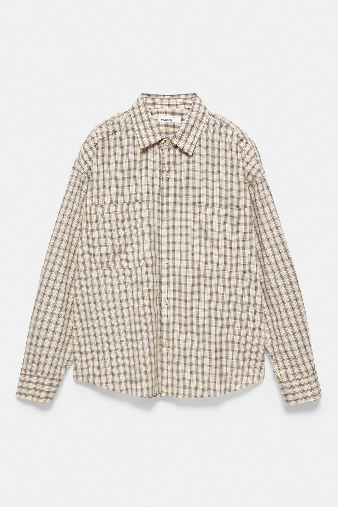 Long sleeve check shirt — Vanilla