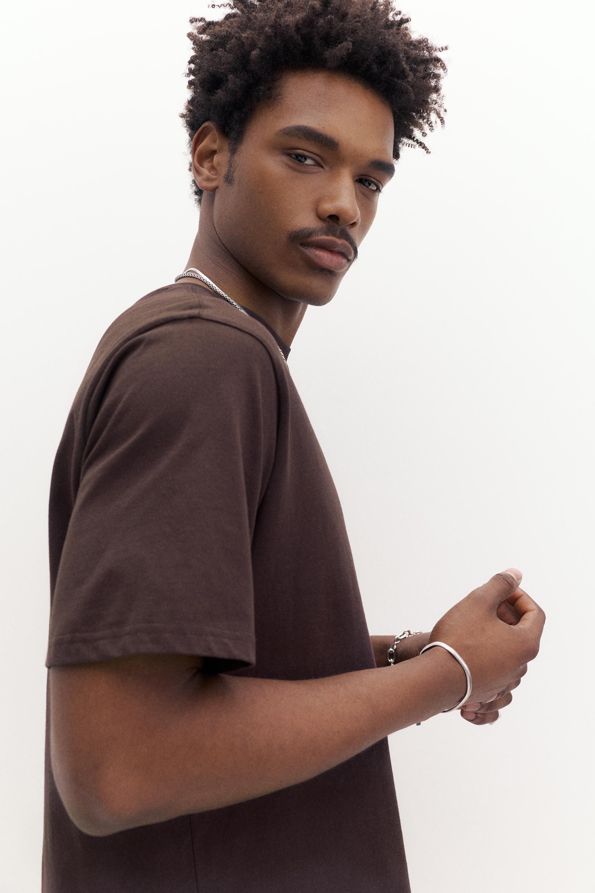 Basic kısa kollu pamuklu tişört - Görsel 129