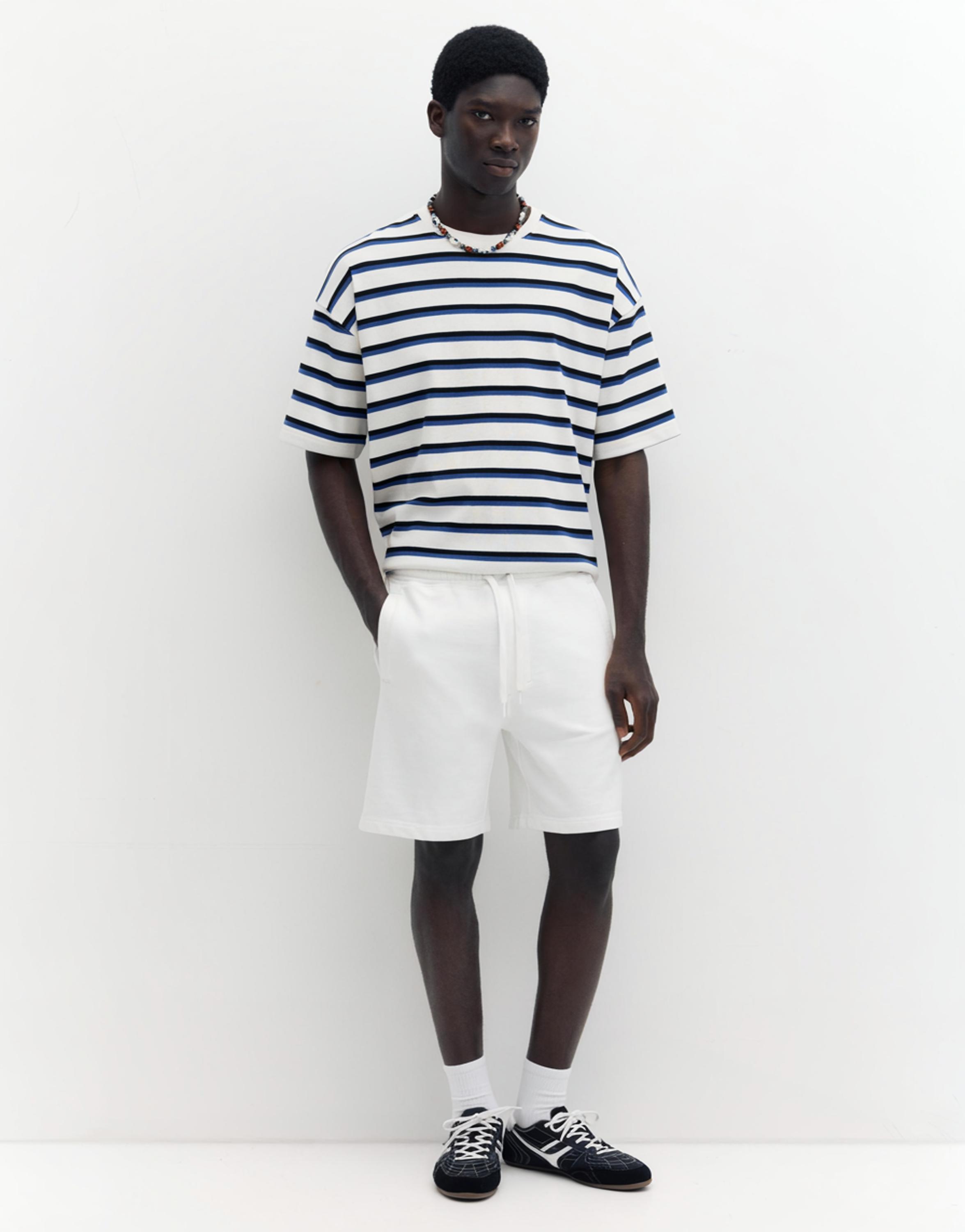 Logolu jogger bermuda şort - Görsel 8