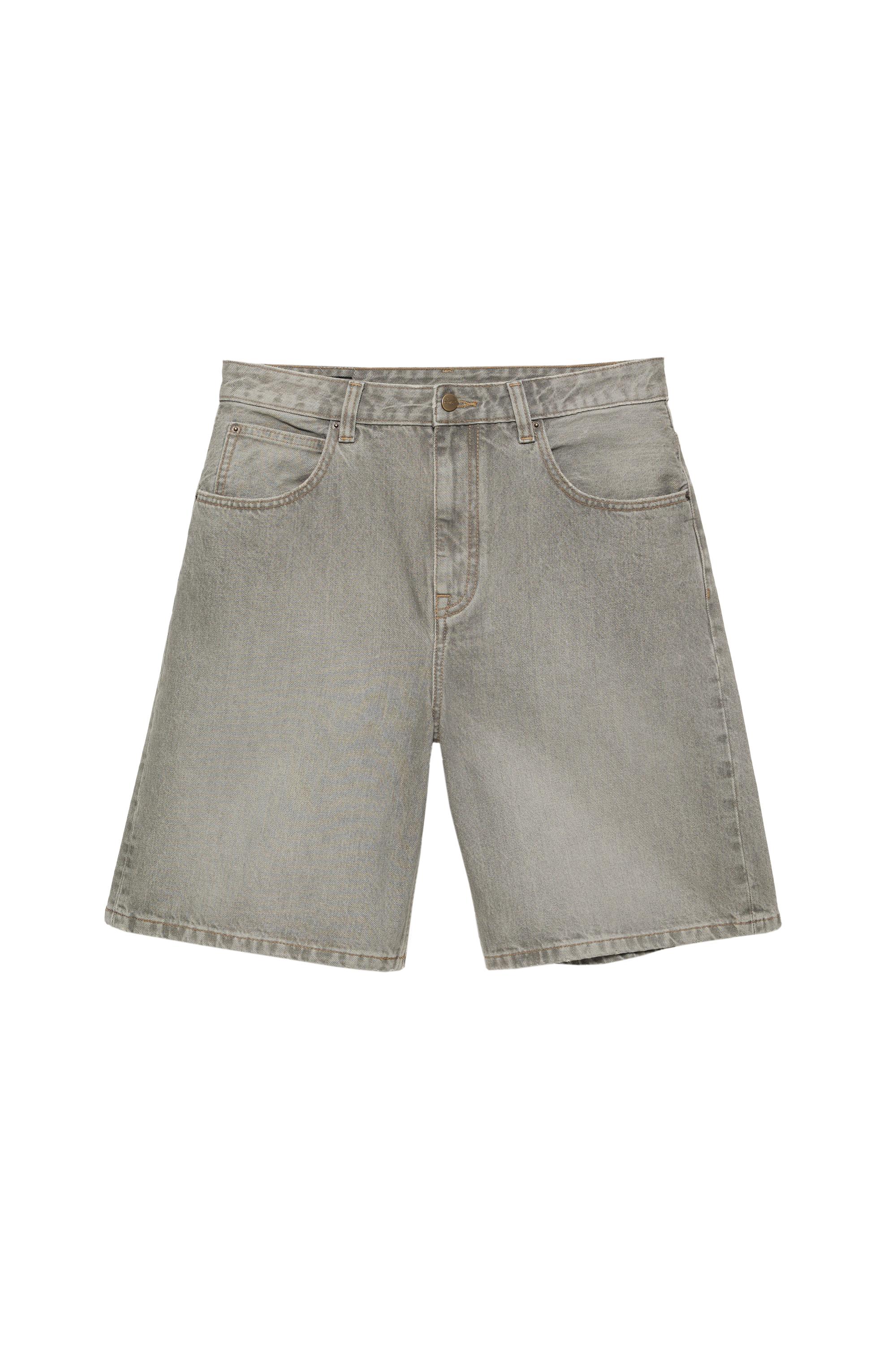Baggy relaxed fit denim bermuda - Görsel 38