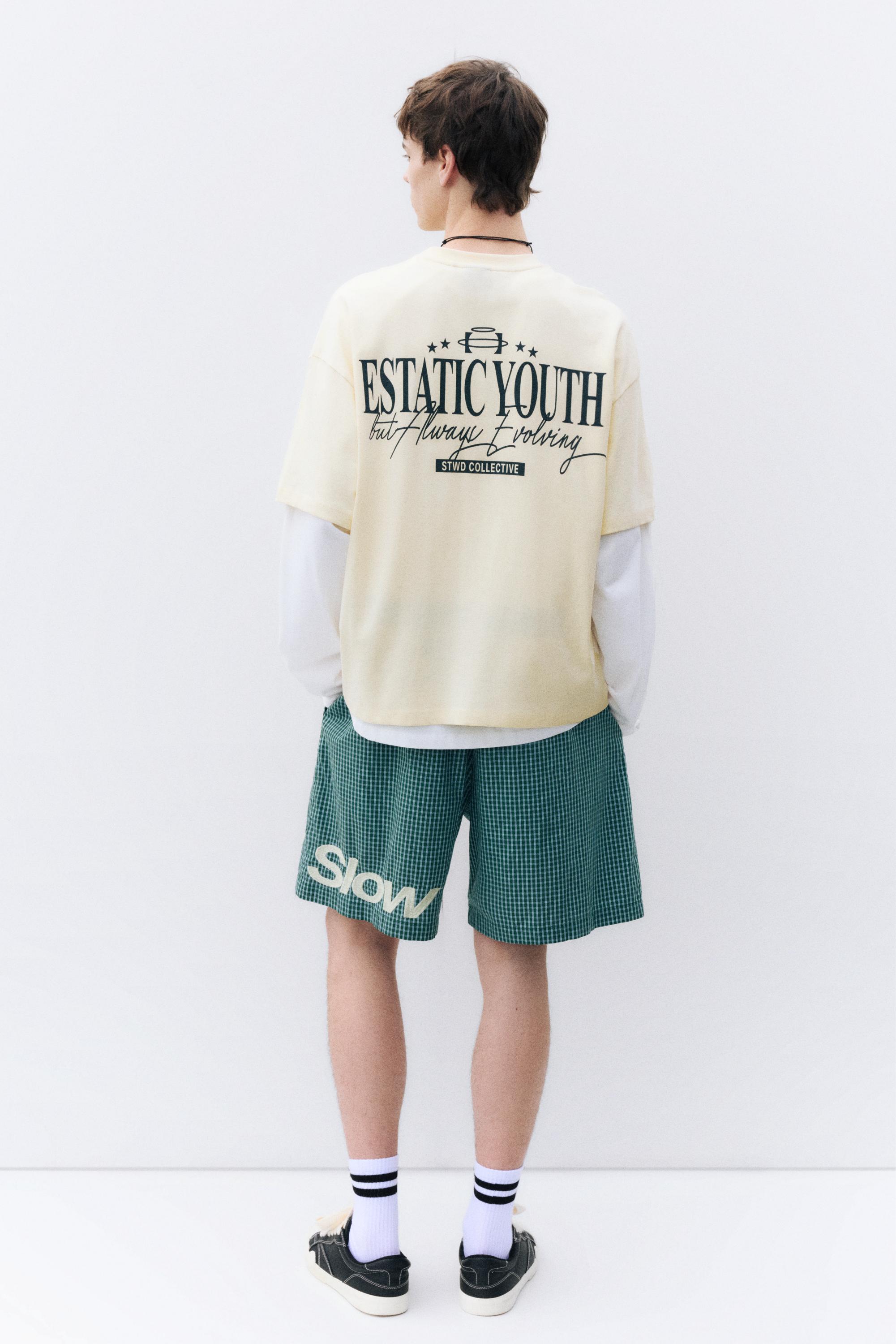 STWD boxy-fit graphic T-shirt — Lime