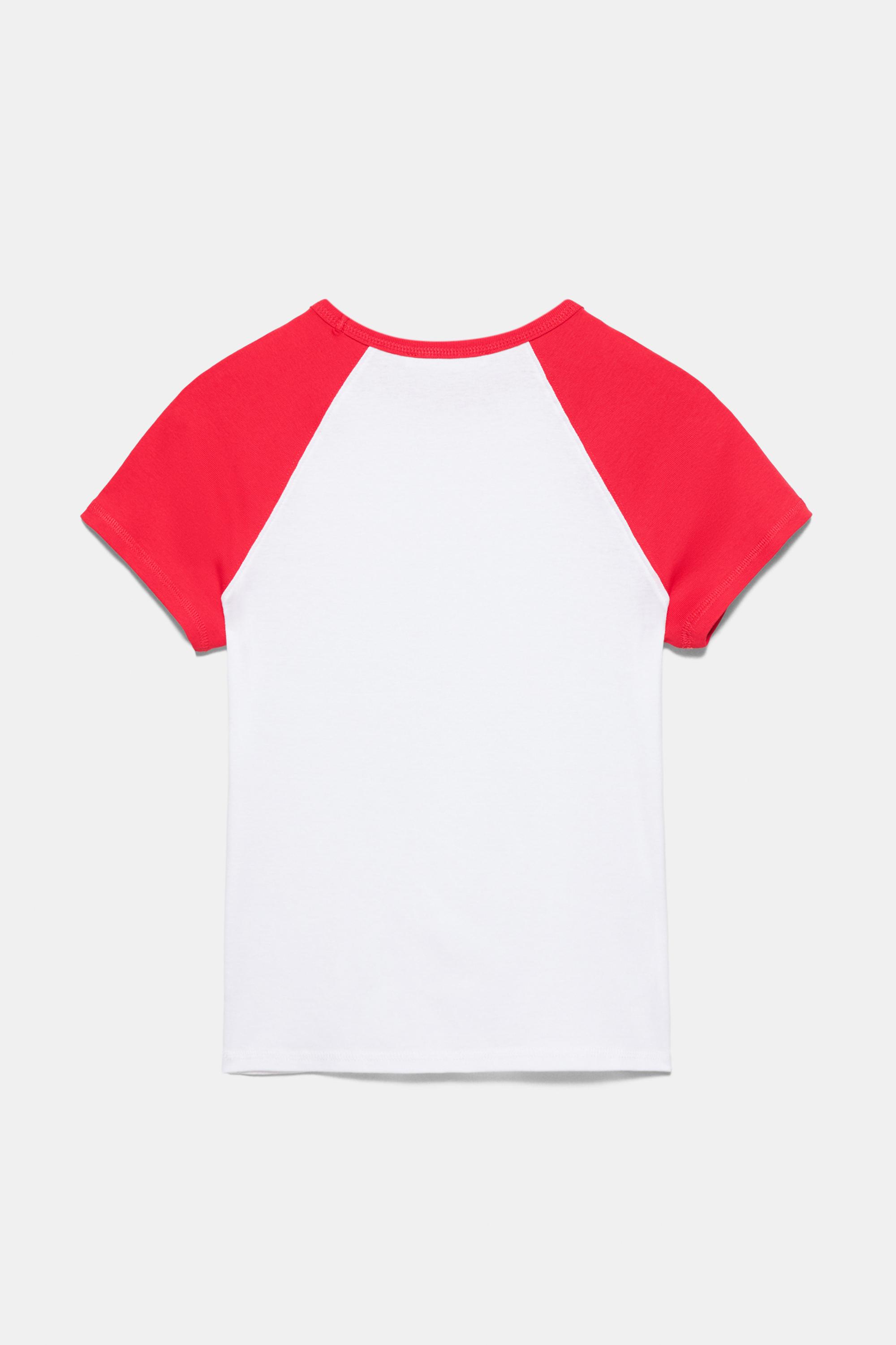 Kısa kollu reglan tişört - Görsel 4