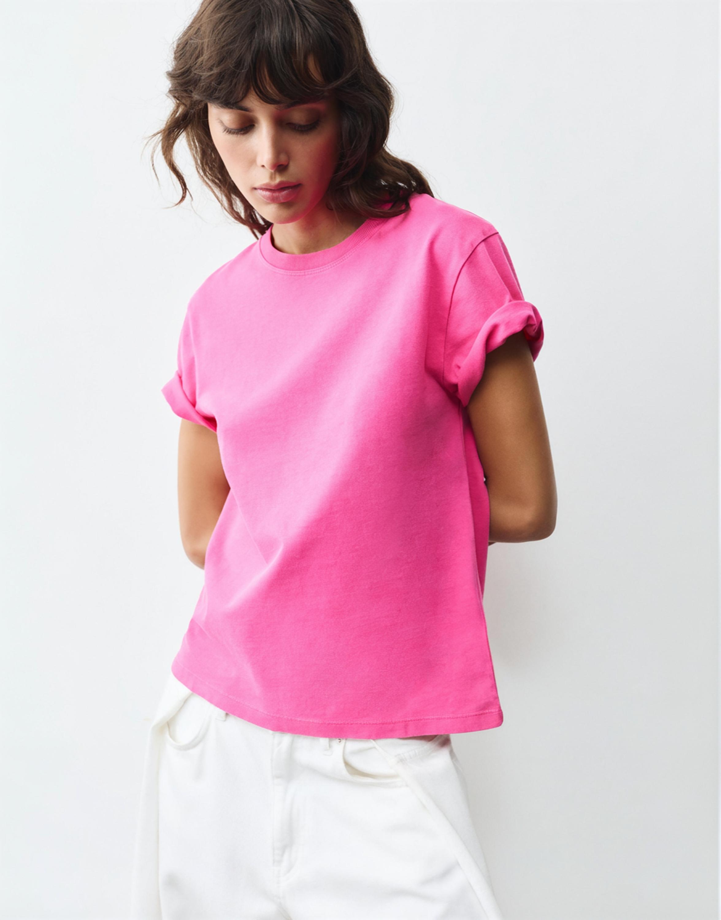 Short sleeve T-shirt 100% cotton — Fuchsia