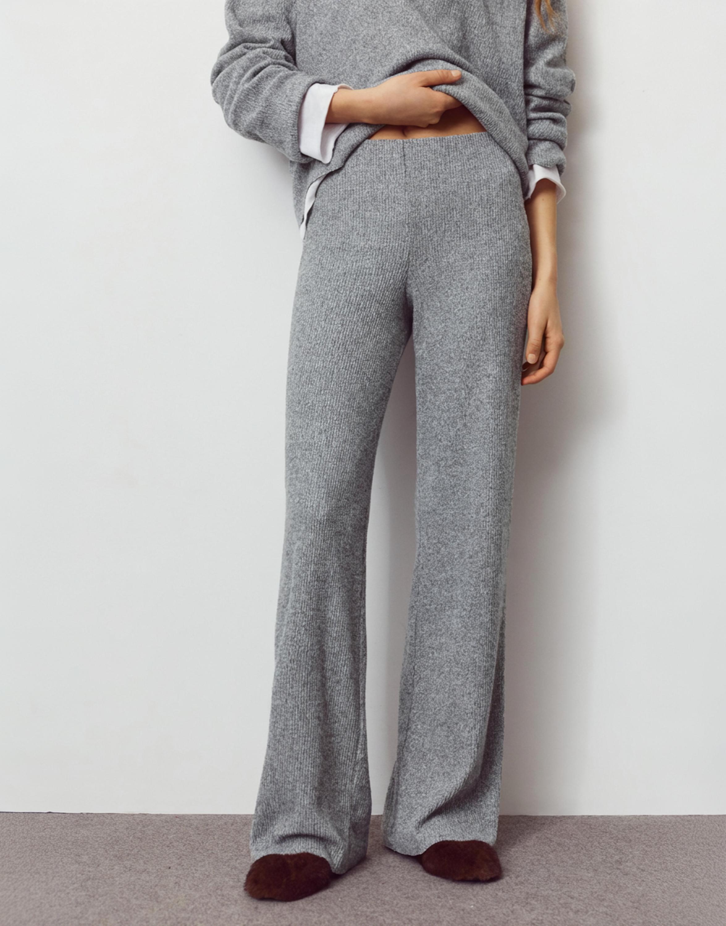 Soft touch straight fit trousers — Grey