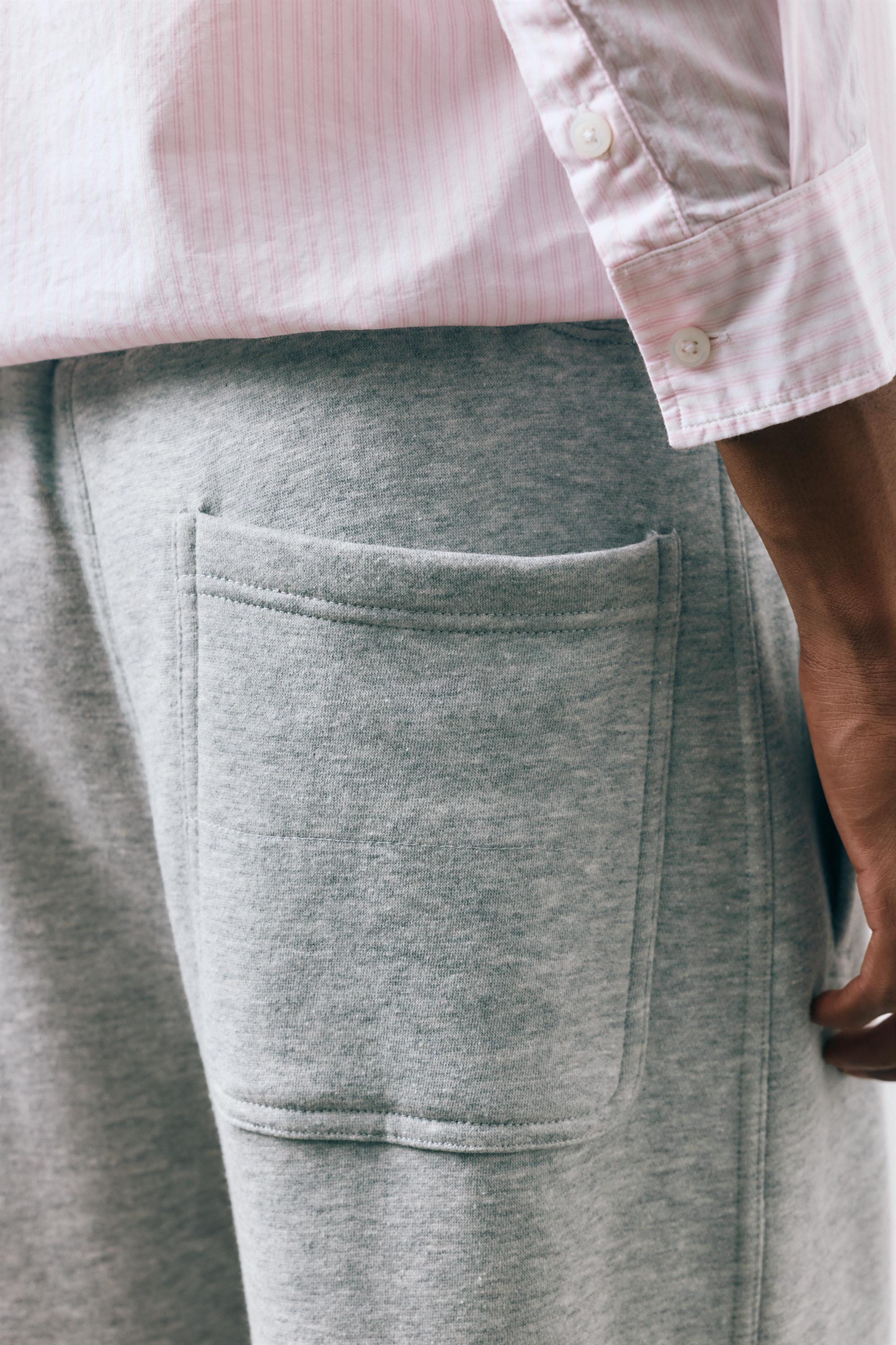 Basic baggy tracksuit bottoms — Grey marl