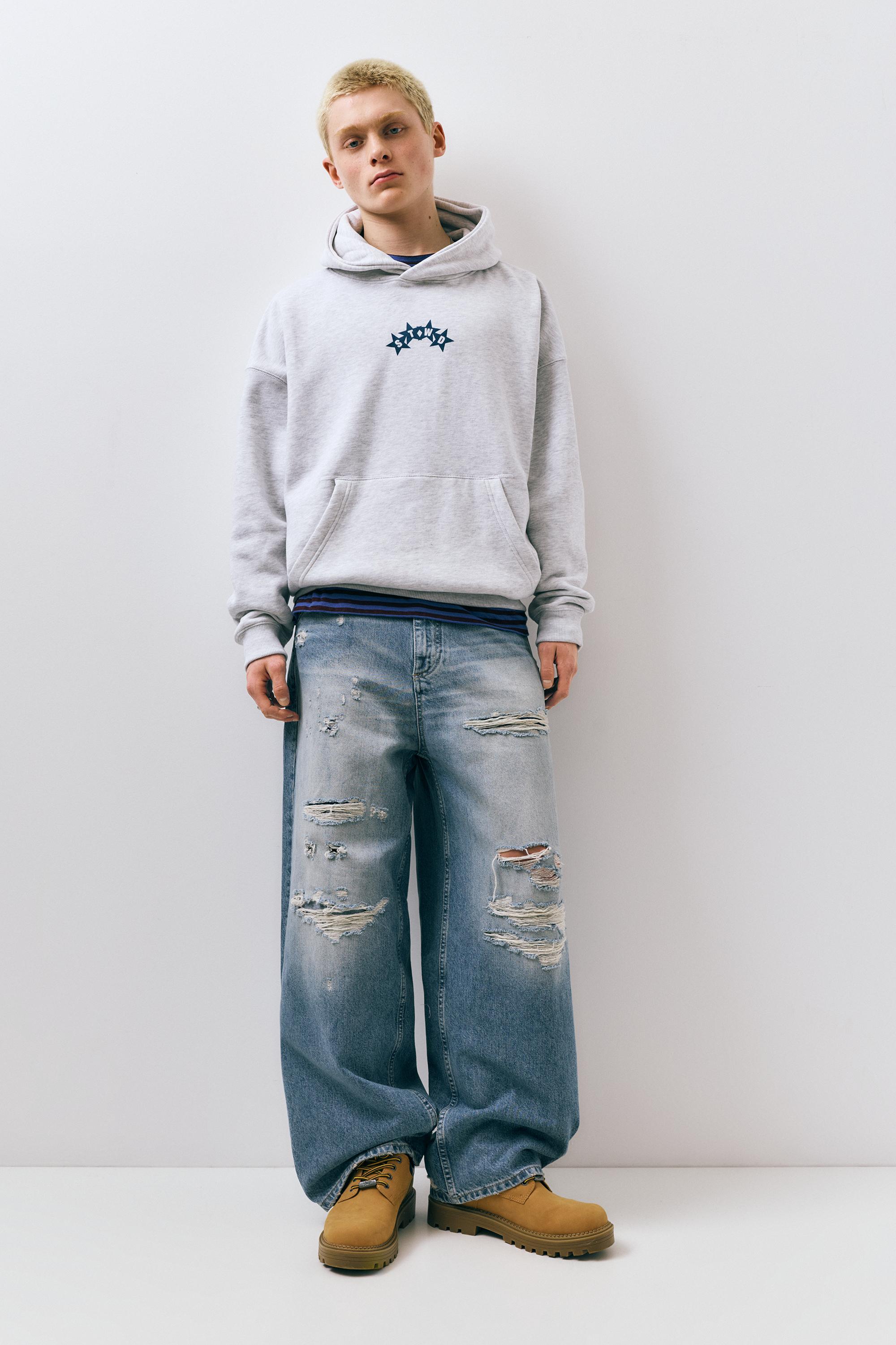 STWD boxy hoodie — Pale marl