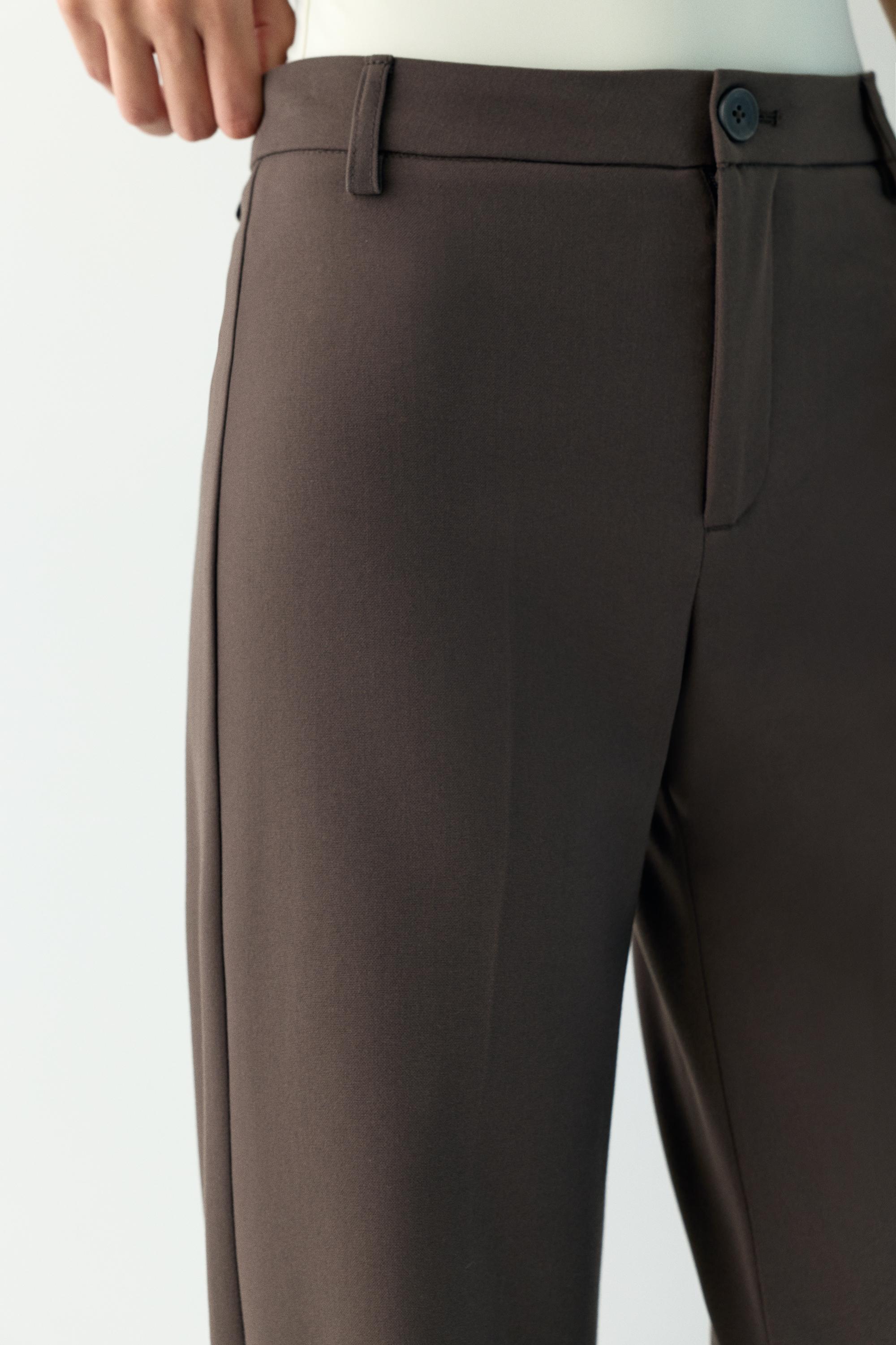 Straight-leg smart trousers — Brown