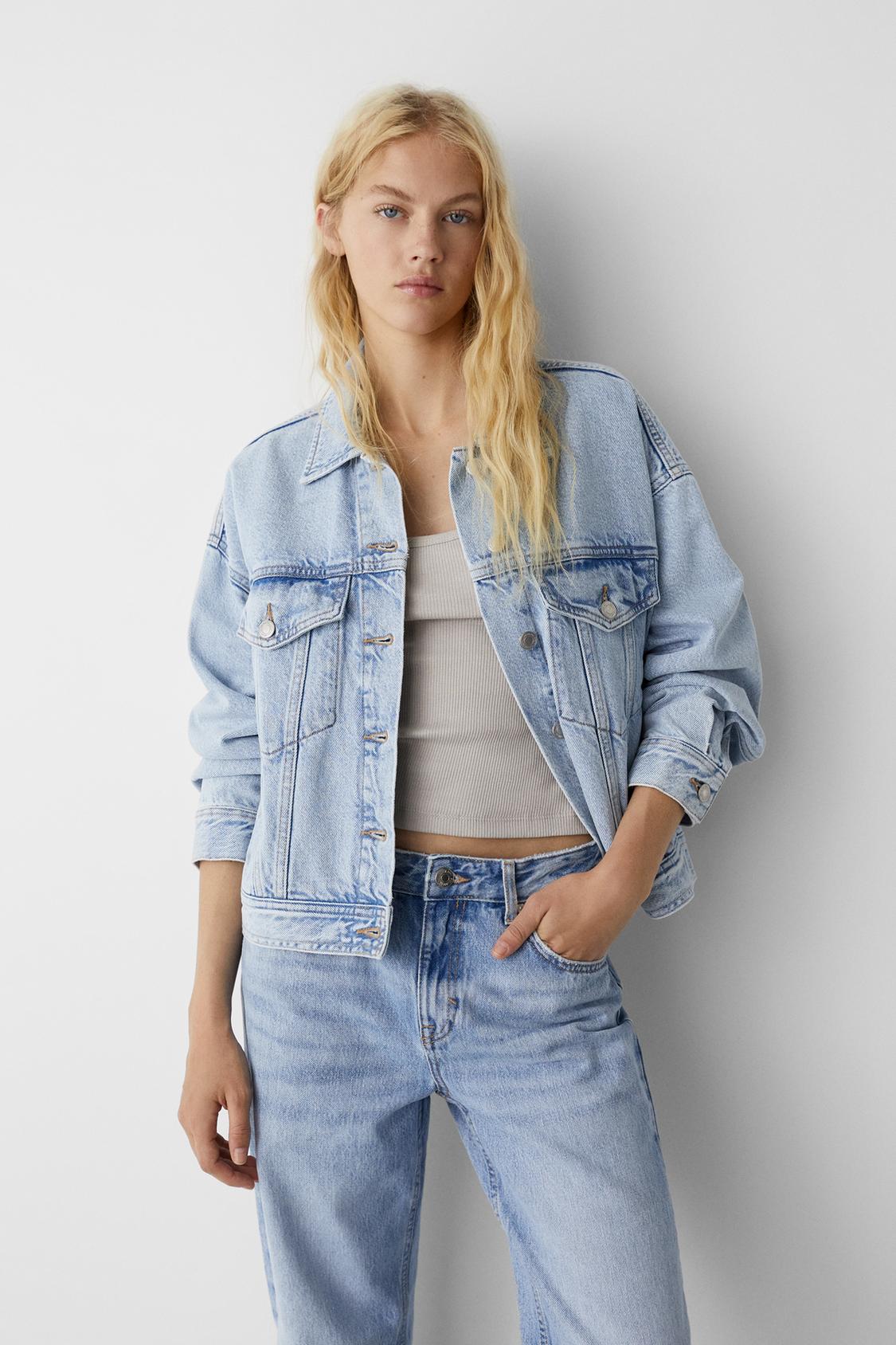 Drop-shoulder denim jacket - PULL&BEAR