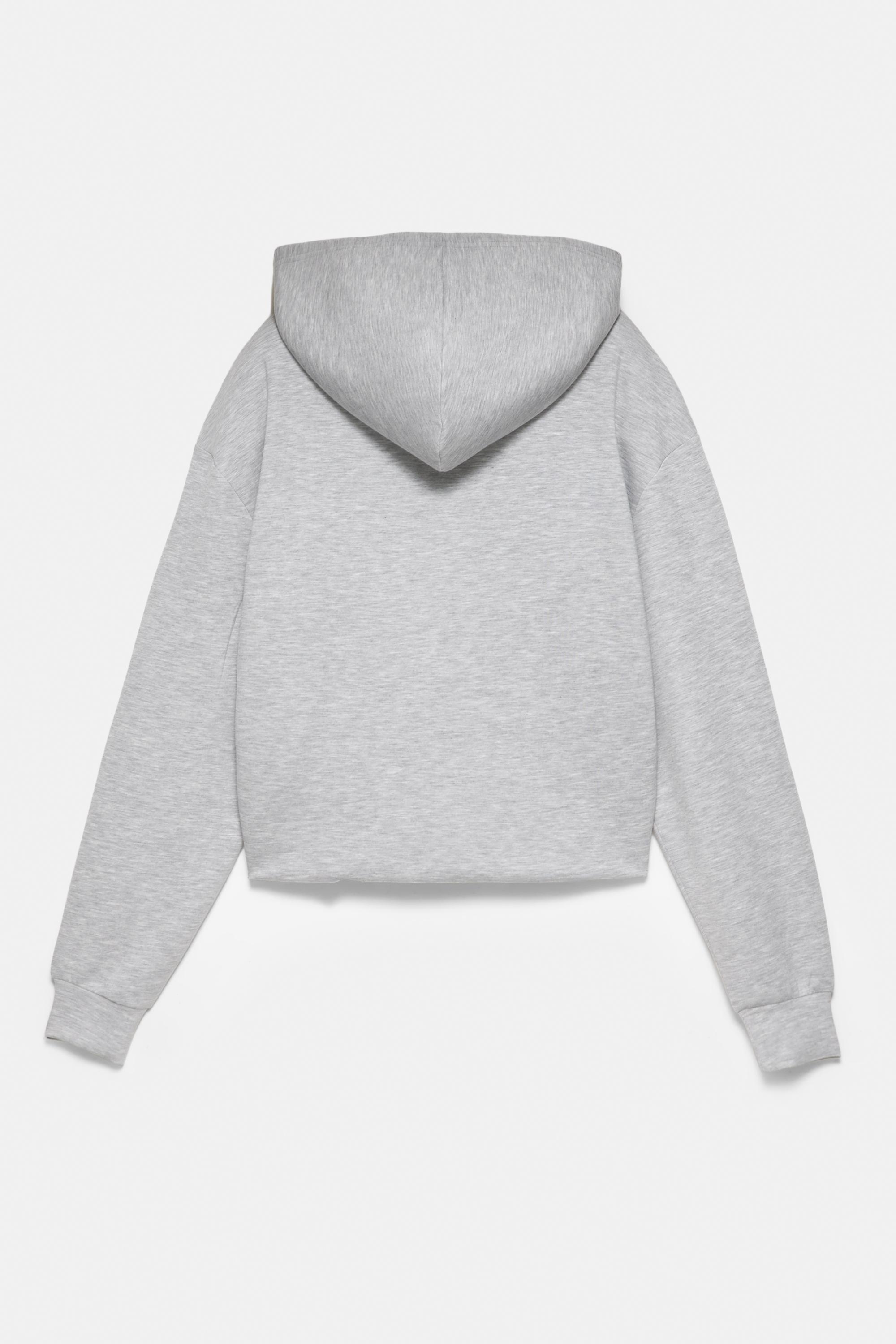 Soft touch hooded sweatshirt — Grey marl