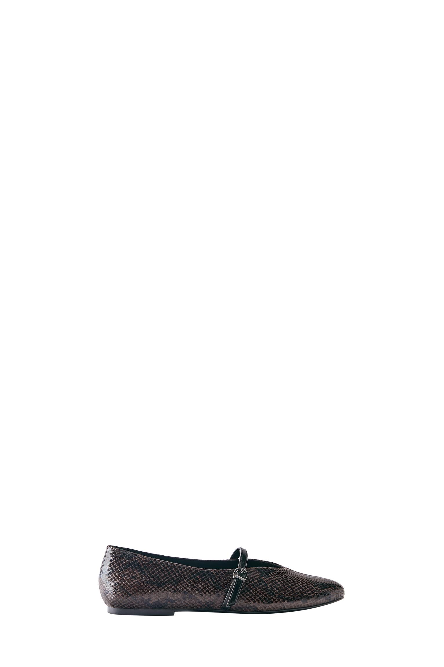 Snakeskin ballet flats — Brown