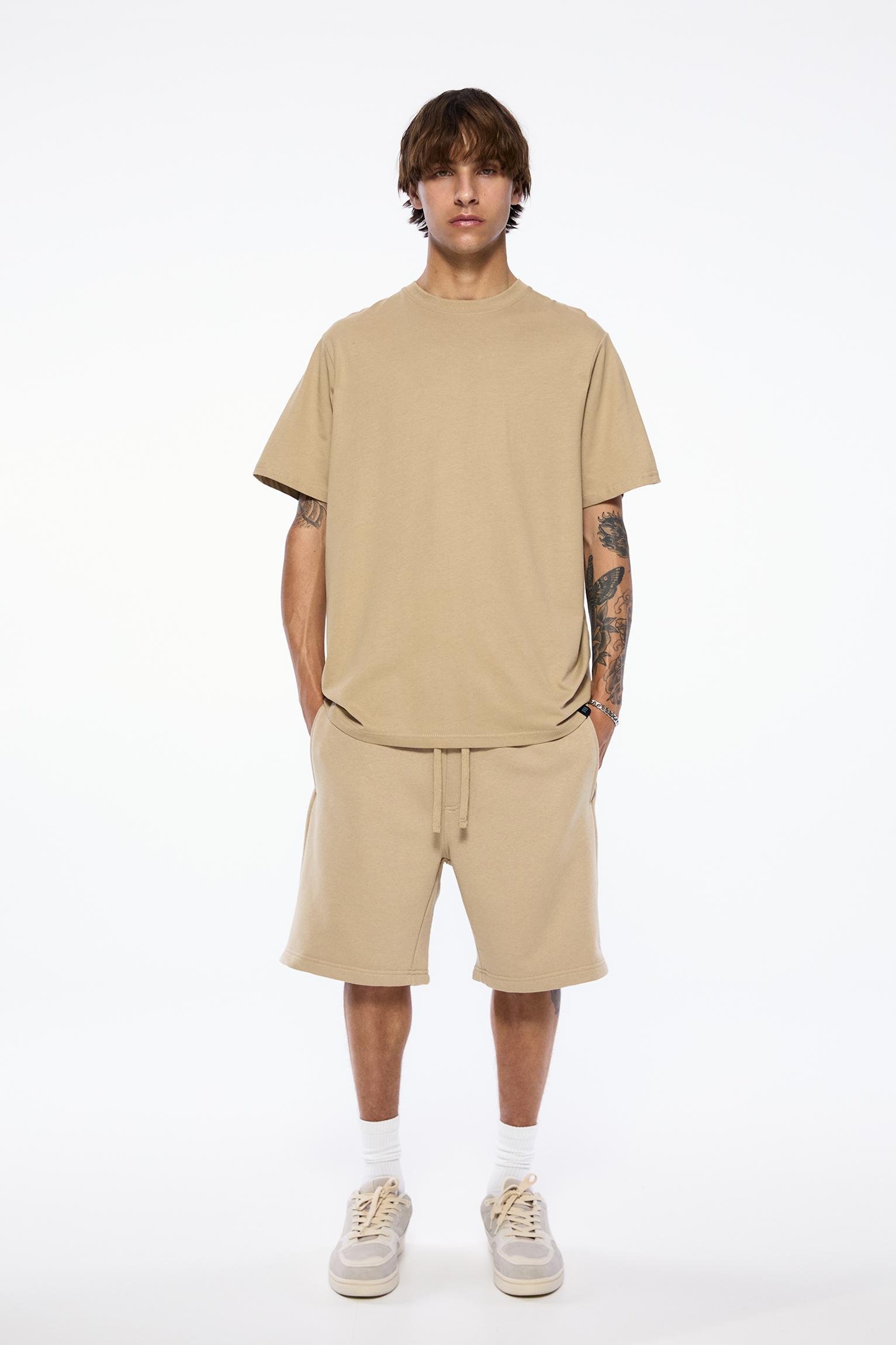 Pack of Bermuda jogger shorts and T-shirt — Sand