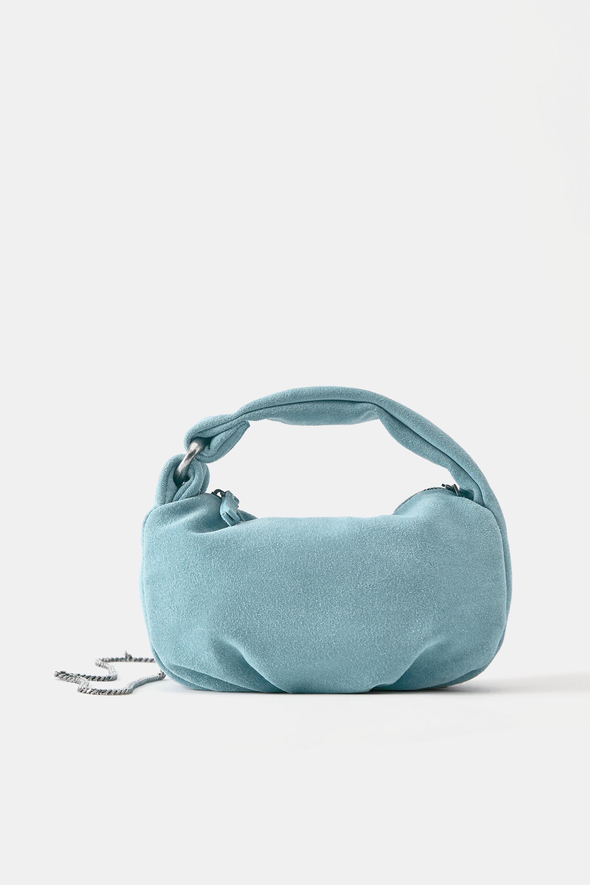 Mini leather handbag — Blue