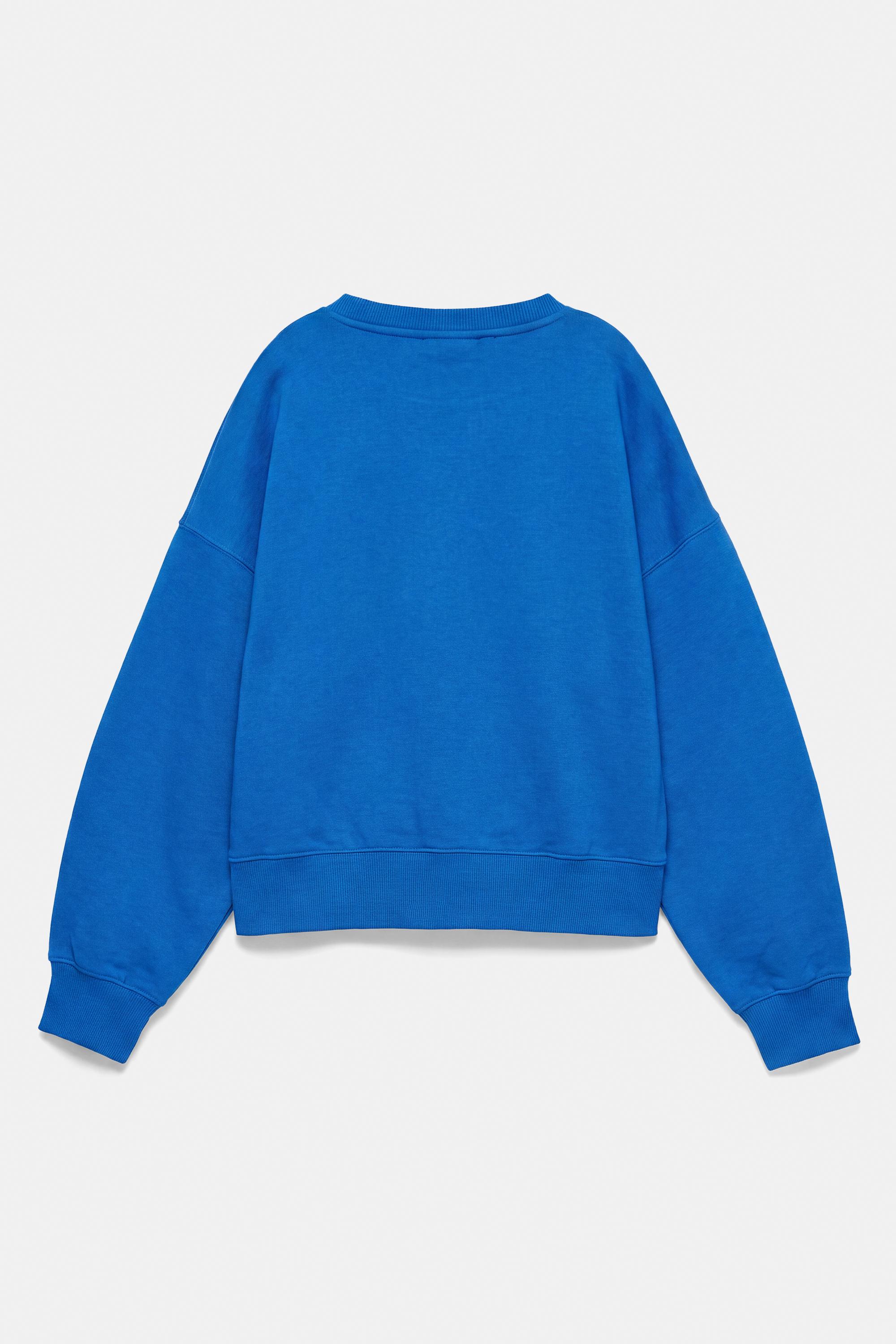 Round neck sweatshirt — Deep blue