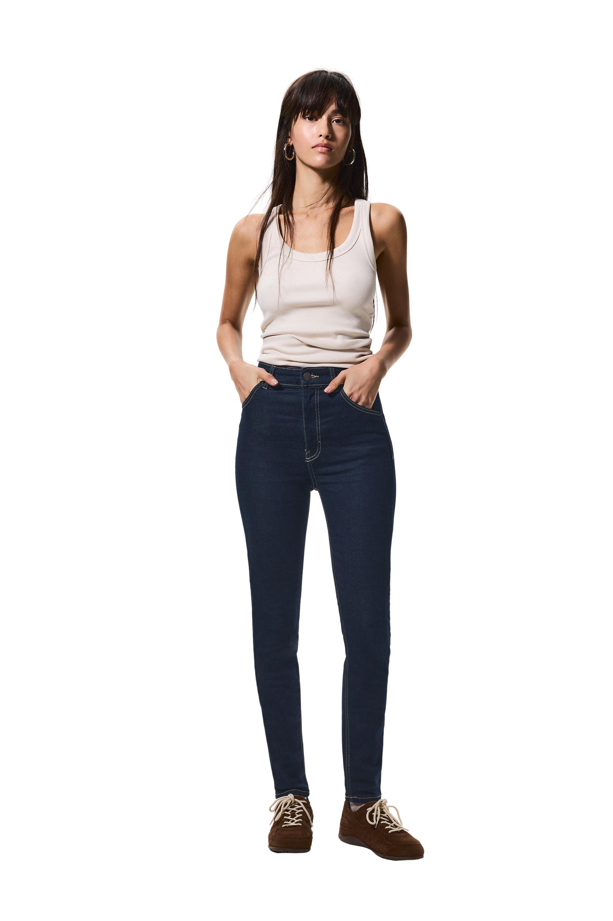 High-waist skinny jeans — Navy