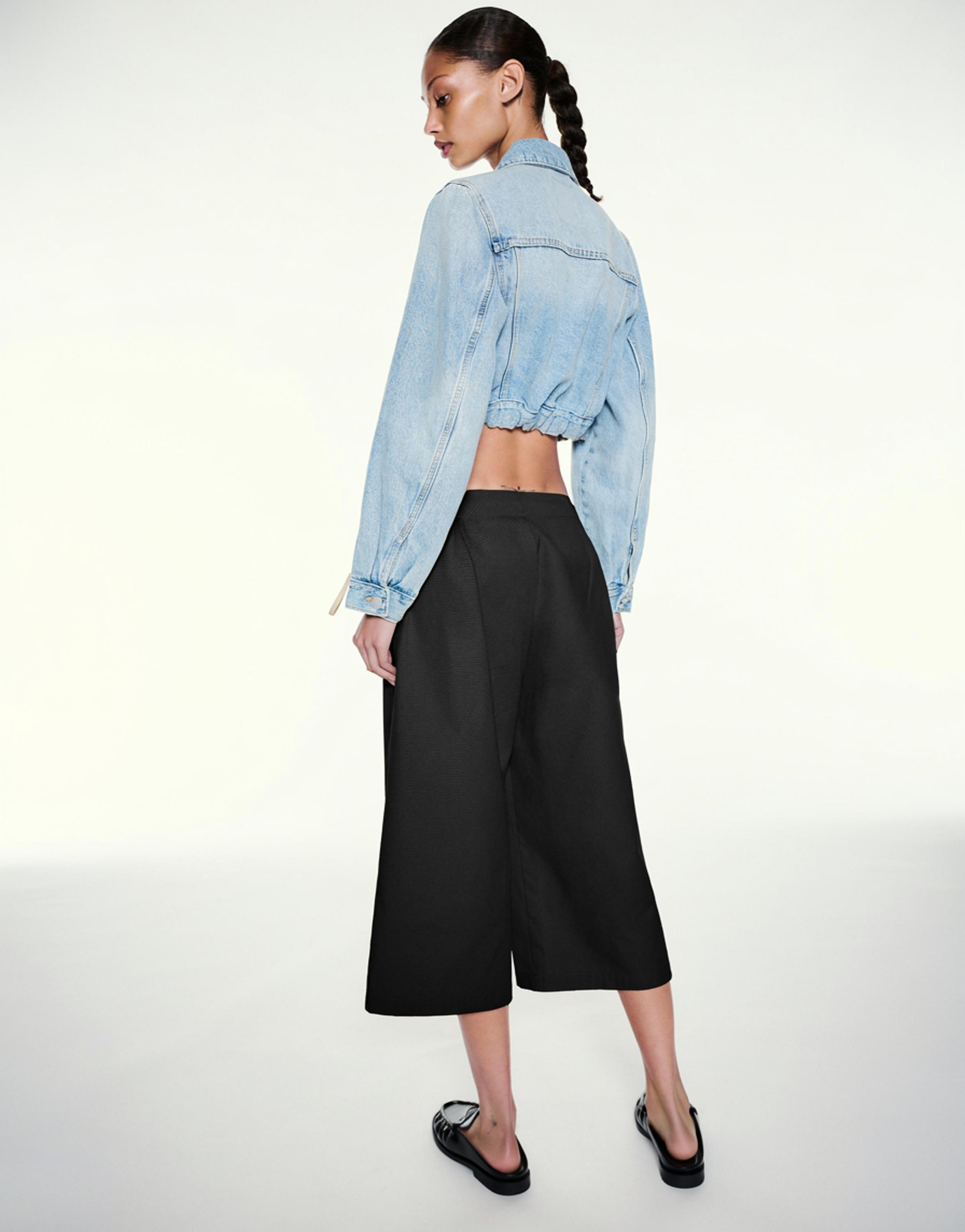 Sash tie culottes — Black