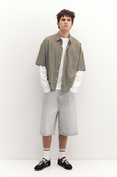 Short sleeve check shirt — White/Grey 3