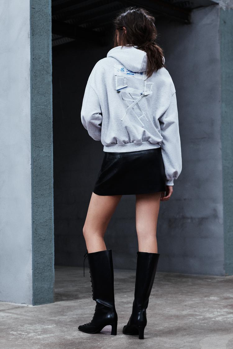 Hitchcock hood sweatshirt — Grey marl